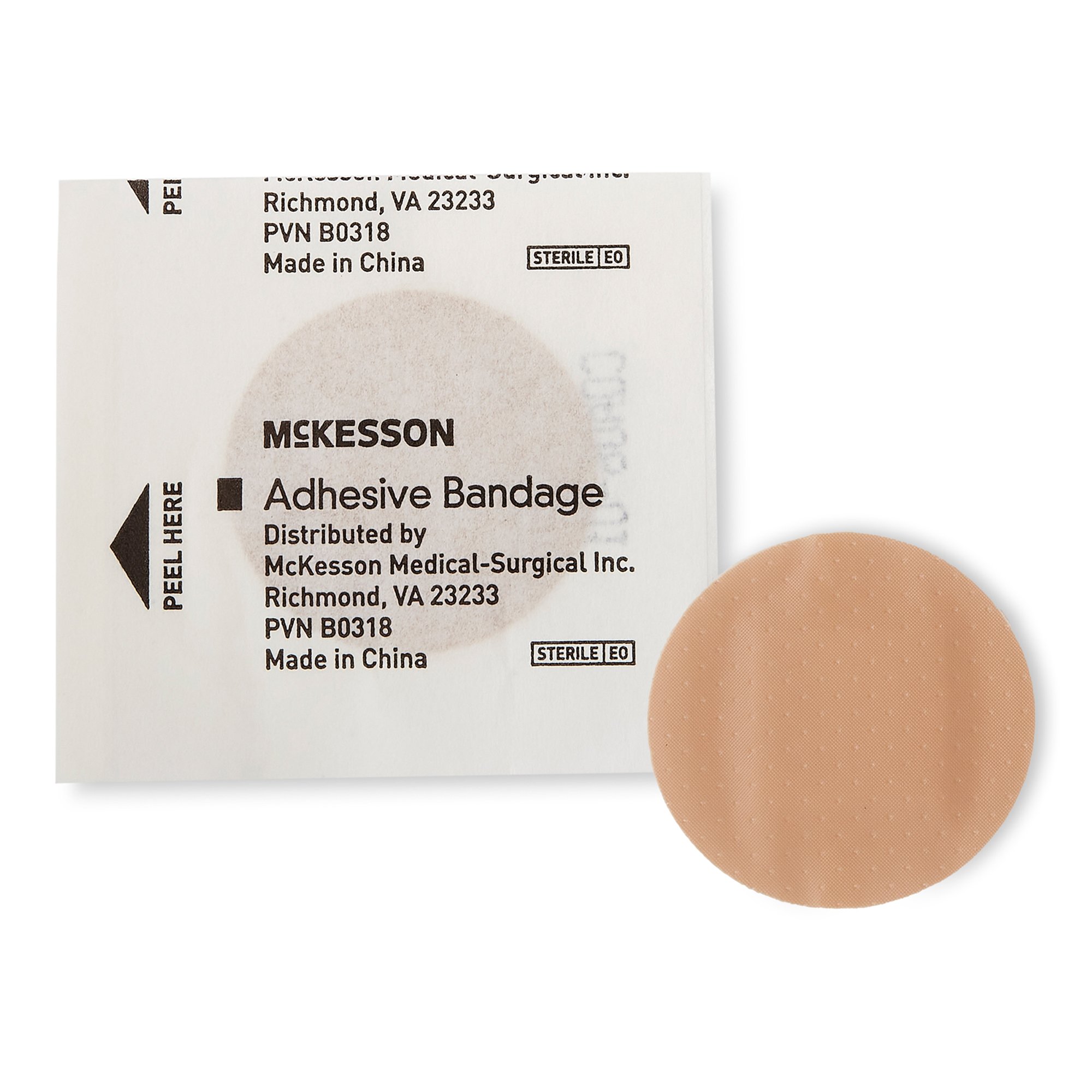 McKesson Brand - 16-4822 McKesson Round Tan Adhesive Spot Bandage