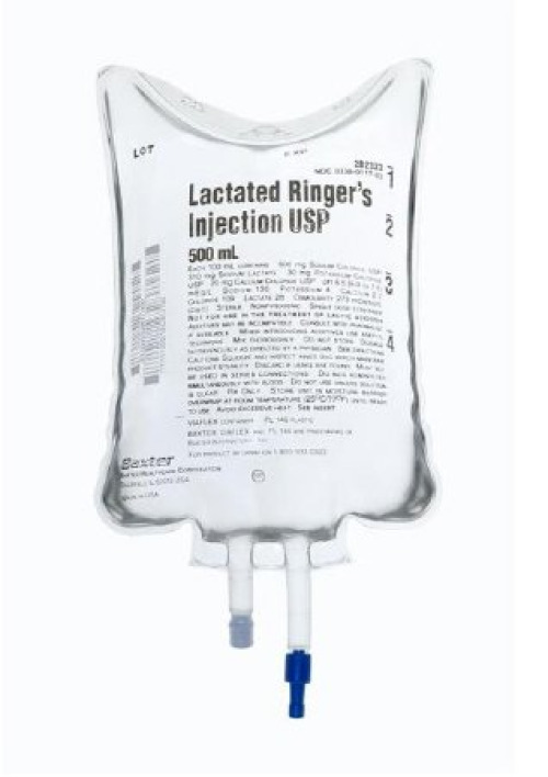 Baxter 2B2323Q - Lactated Ringer's Solution IV Solution 500 mL - 14/Each Per Case