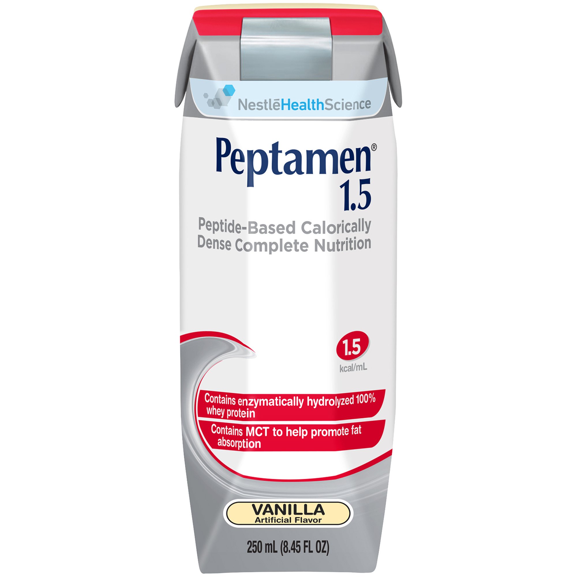 Nestle Healthcare Nutrition 00798716181907 - Peptamen® 1.5 Vanilla Peptide-Based Calorically Dense Complete Nutrition, 250 mL - 1/Each, 24/Case