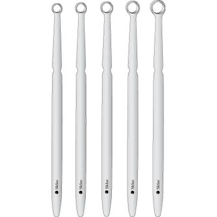 Sklar - 96-1199 Dermal Curette Set Sklar® 5-1/2 Inch Length Round Handle Assorted Tip Sizes Straight Blunt Round Loop Tip