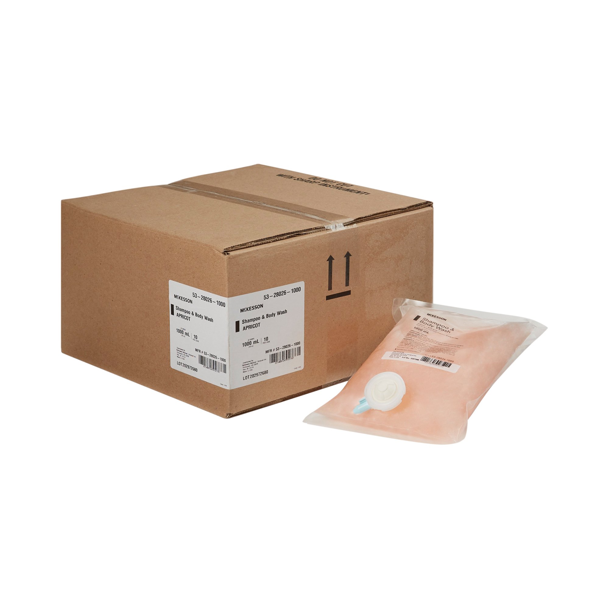 McKesson Brand 53-28026-1000 - McKesson Shampoo and Body Wash, 1000 mL Dispenser Refill Bag - 1/Each, 10/Case
