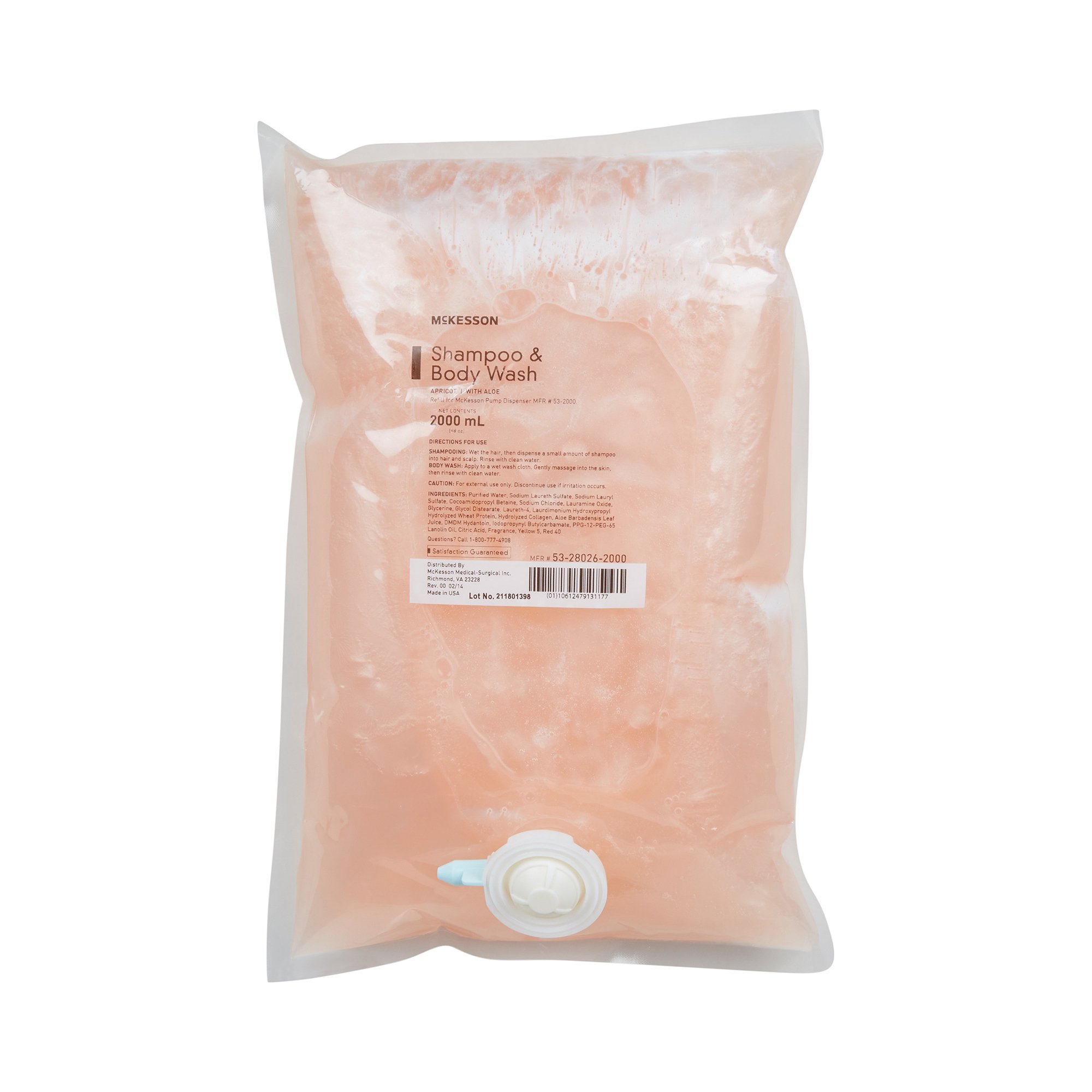 McKesson Brand 53-28026-2000 - McKesson Shampoo and Body Wash, 2,000 mL Dispenser Refill Bag - 1/Each, 4/Case