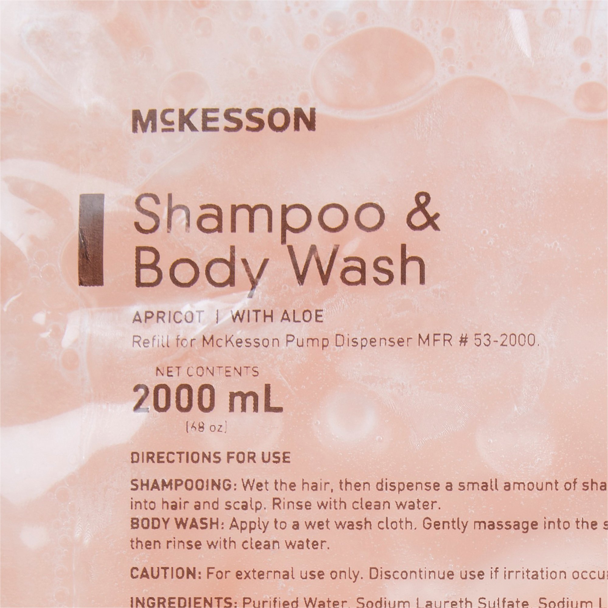 McKesson Brand 53-28026-2000 - McKesson Shampoo and Body Wash, 2,000 mL Dispenser Refill Bag - 1/Each, 4/Case