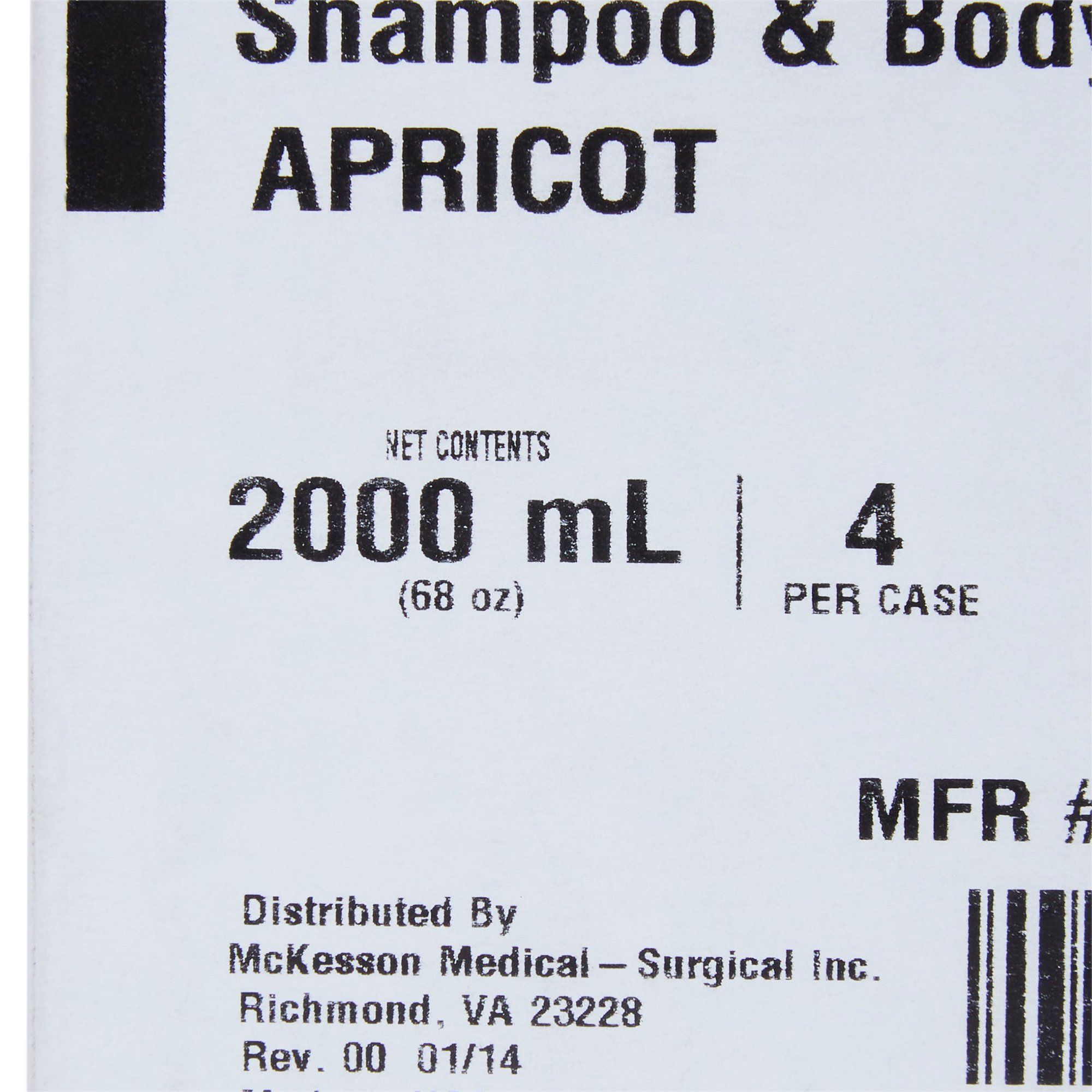 McKesson Brand 53-28026-2000 - McKesson Shampoo and Body Wash, 2,000 mL Dispenser Refill Bag - 1/Each, 4/Case