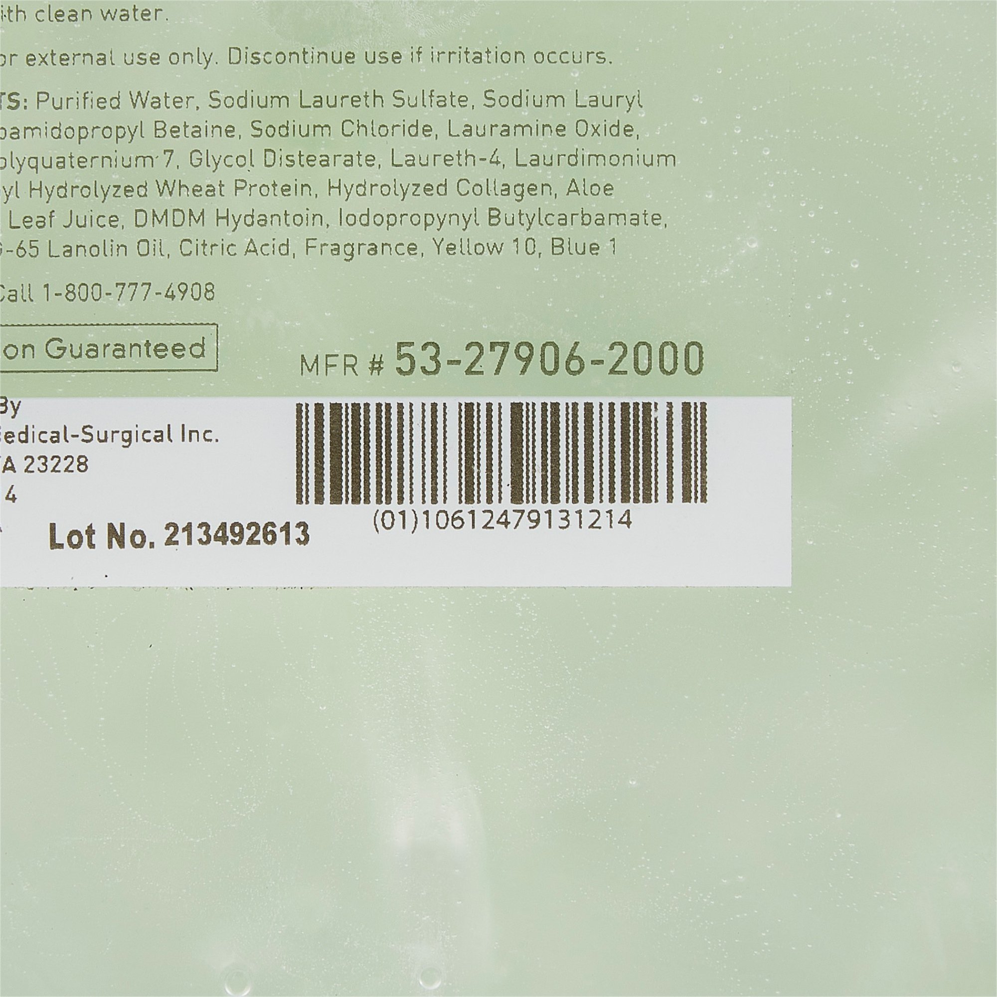 McKesson Brand 53-27906-2000 - McKesson Shampoo and Body Wash Dispenser Refill Bag 2000 mL, Cucumber Melon - 1/Each, 4/Case