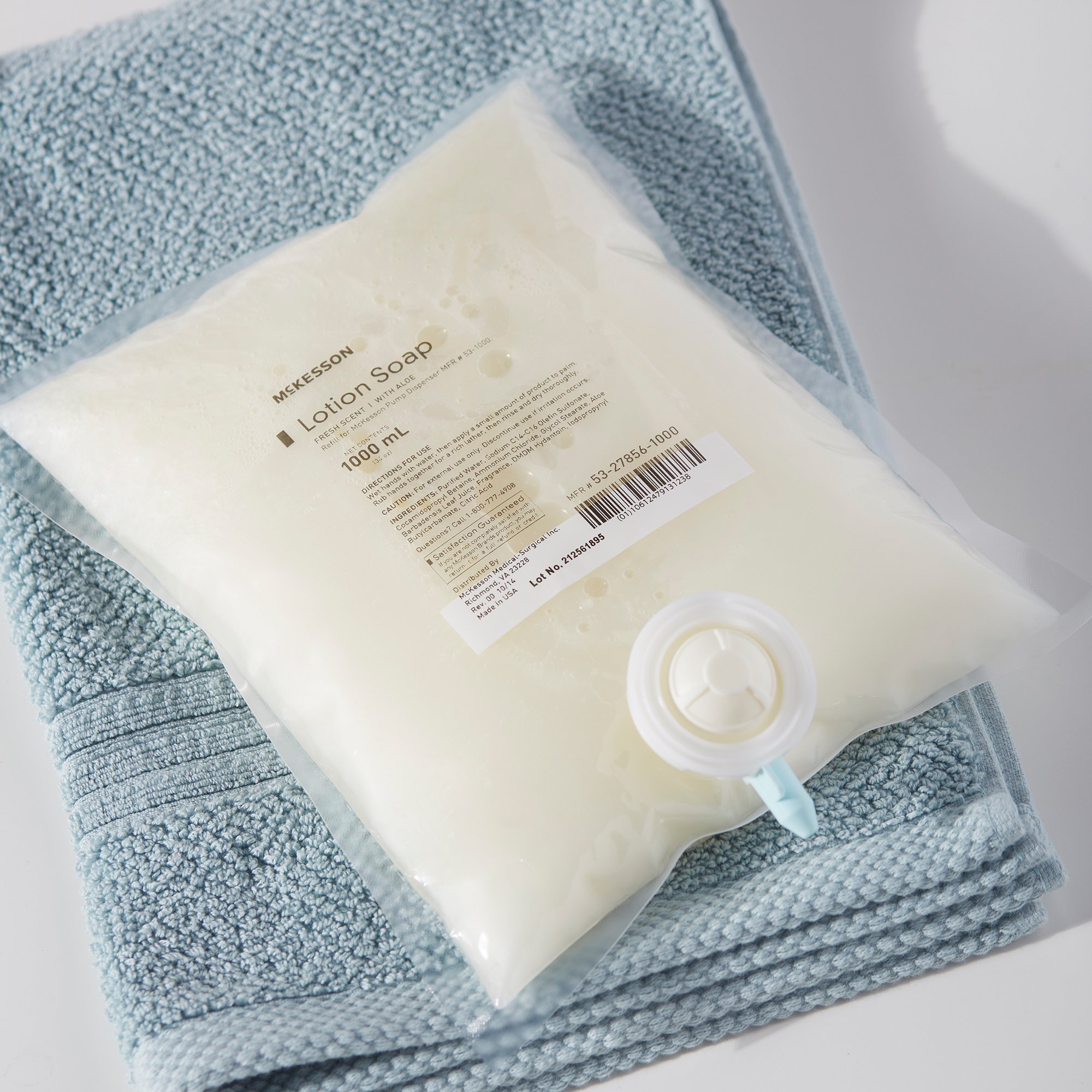 McKesson Brand 53-27856-1000 - McKesson Lotion Soap, 1,000 mL Refill Bag, Fresh Scent - 1/Each, 10/Case