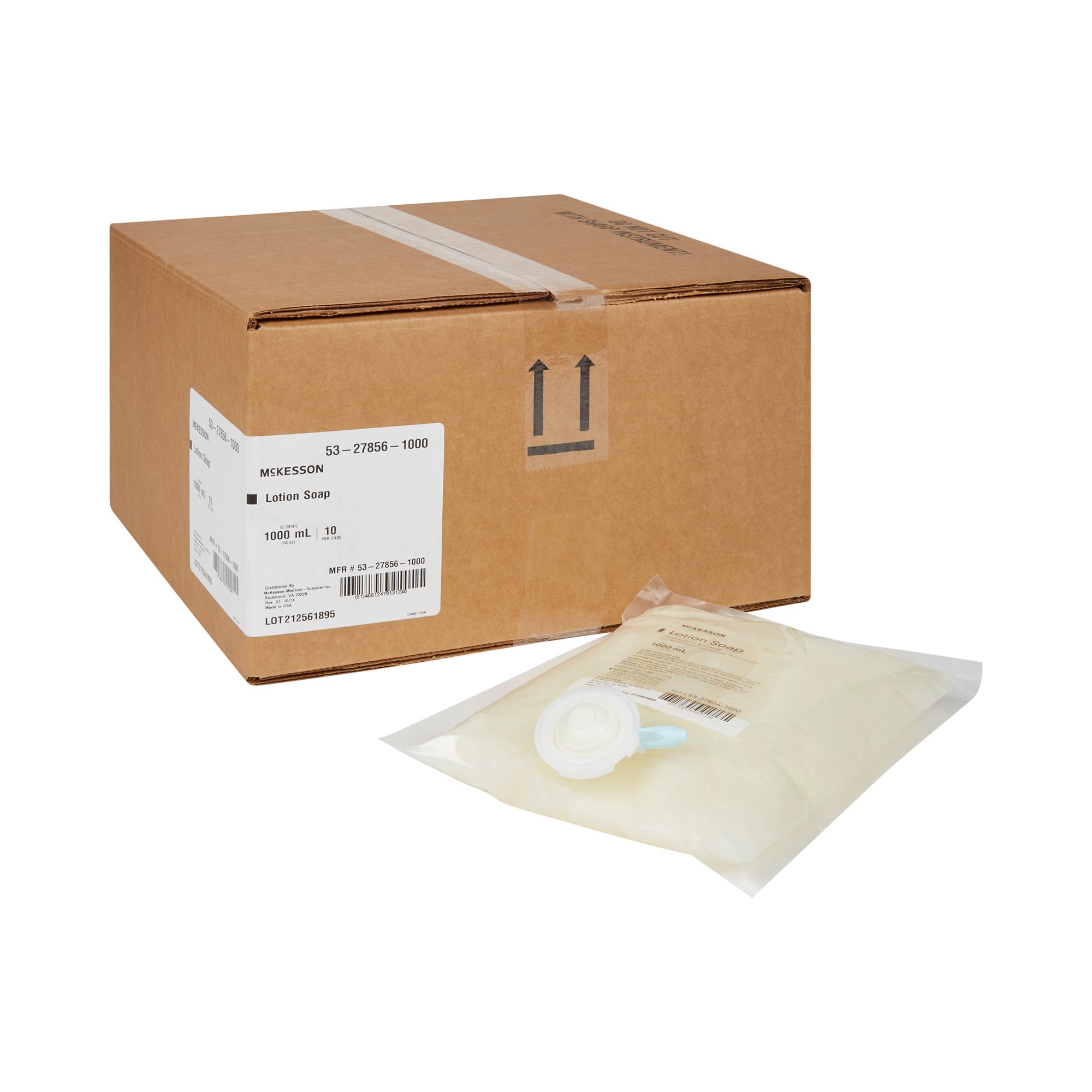 McKesson Brand 53-27856-1000 - McKesson Lotion Soap, 1,000 mL Refill Bag, Fresh Scent - 1/Each, 10/Case