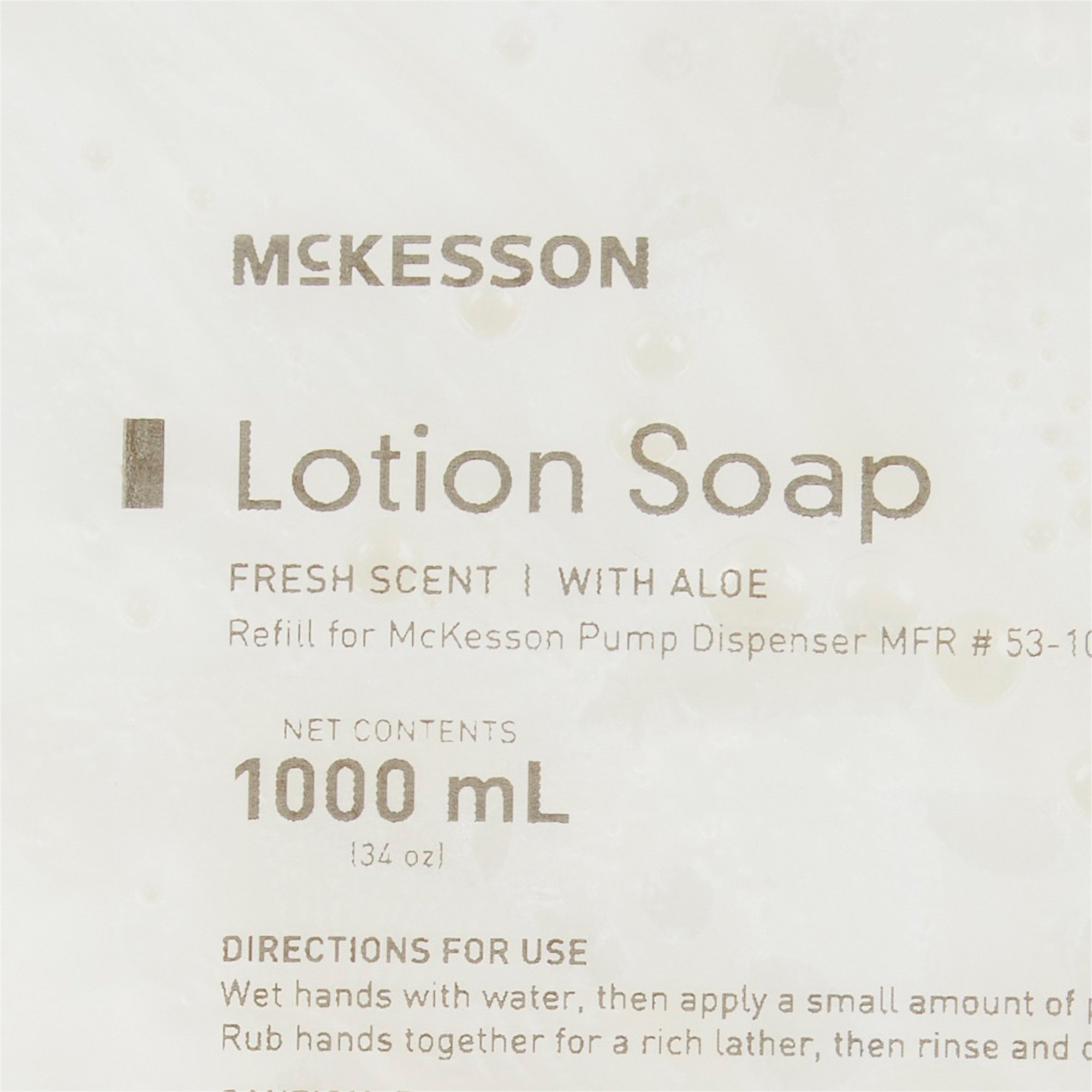 McKesson Brand 53-27856-1000 - McKesson Lotion Soap, 1,000 mL Refill Bag, Fresh Scent - 1/Each, 10/Case