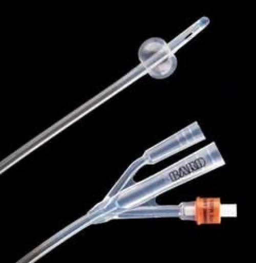 Bard - 70520SI Foley Catheter Lubri-Sil™I.C. 3-Way Standard Tip 5 cc Balloon 20 Fr. Antimicrobial Hydrogel Coated Silicone