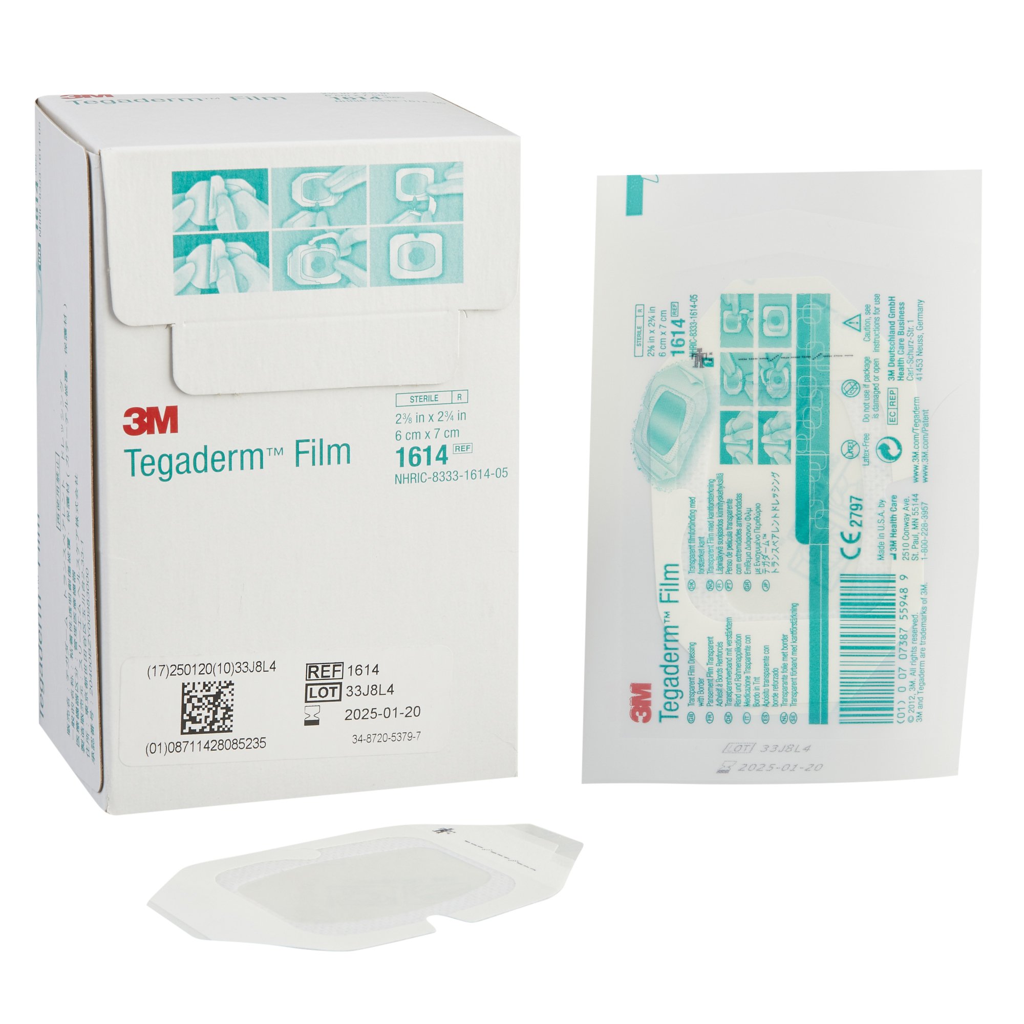 Solventum Corporation - 1614 3M™ Tegaderm™ Rectangular Transparent Sterile Film Dressing