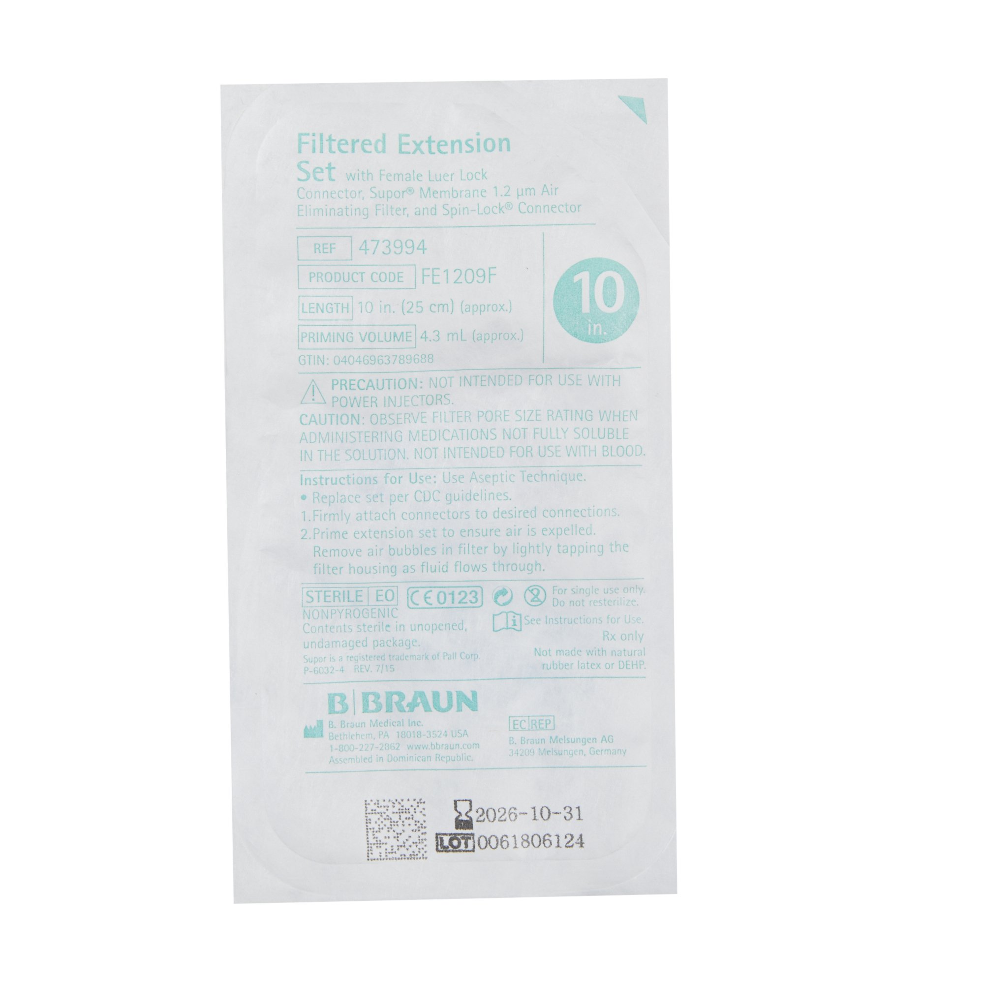 B. Braun - 473994 B. Braun Standard Bore Filtered Extension Set