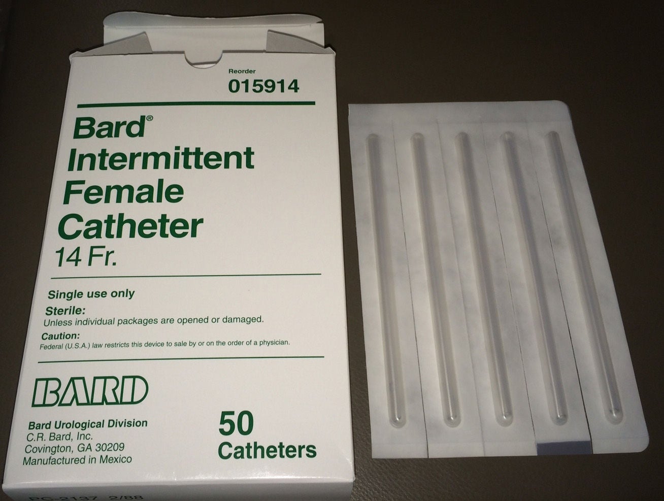 Bard - 015914 Urethral Catheter Clean-Cath® Whistle Tip Uncoated PVC 14 Fr. 6 Inch Length
