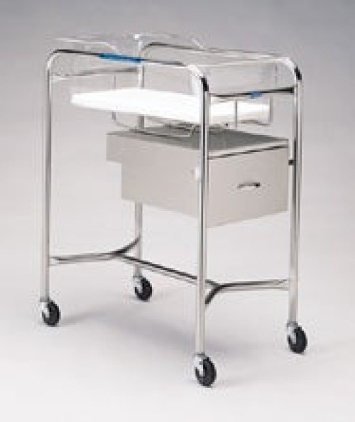 Pedigo Products - P-1110-A-SS Bassinet Cart with Drawer Stainless Steel 18-1/8 X 31 X 37-3/4 Inch 18 lbs. Weight Capacity