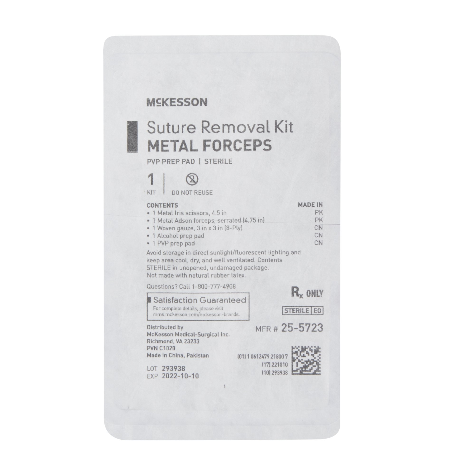 McKesson Brand 25-5723 - McKesson Suture Removal Kit with Alcohol and PVP Prep Pads - 1/Each, 50/Case