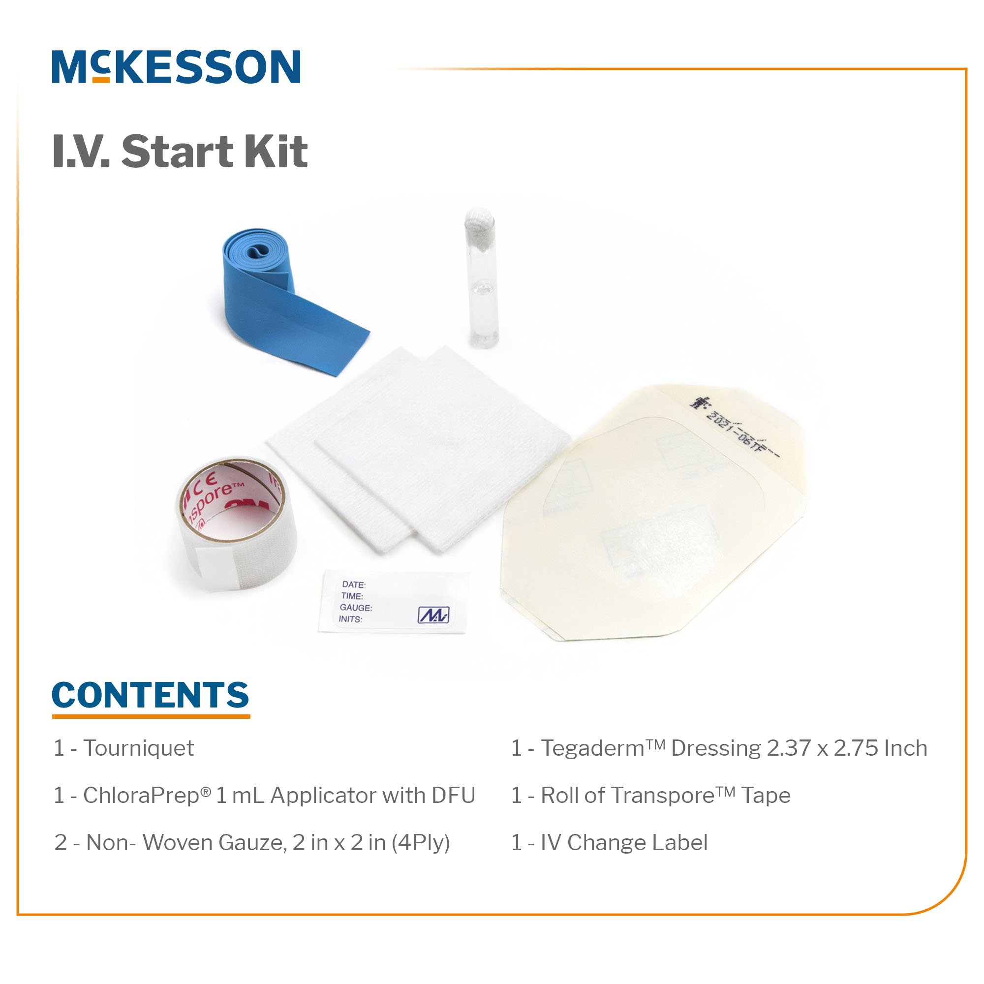McKesson Brand - 25-5818 McKesson IV Start Kit with ChloraPrep® Sepp® and Tegaderm™ Dressing