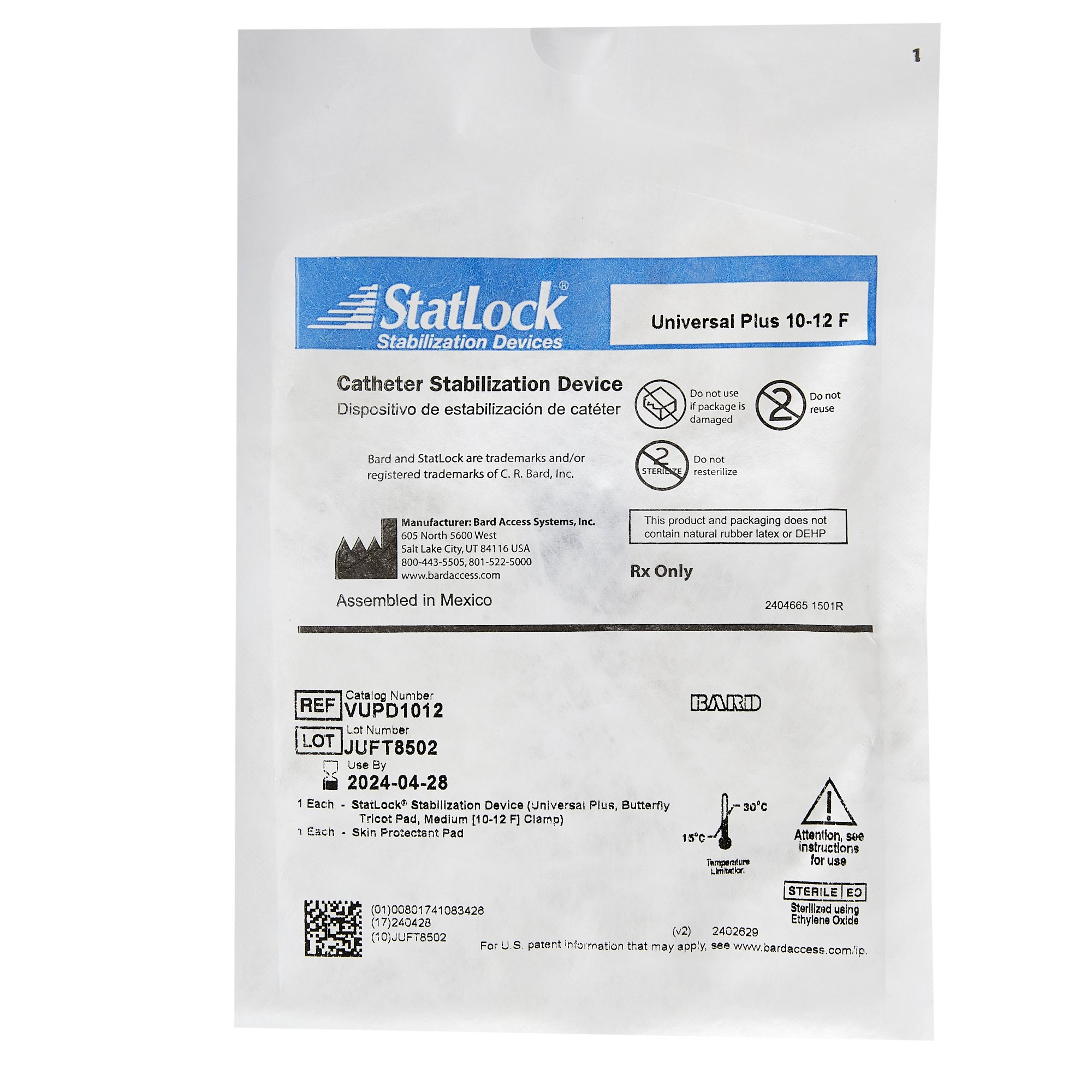 BD - VUPD1012 Statlock® Universal Plus Drainage Catheter Stabilization Device