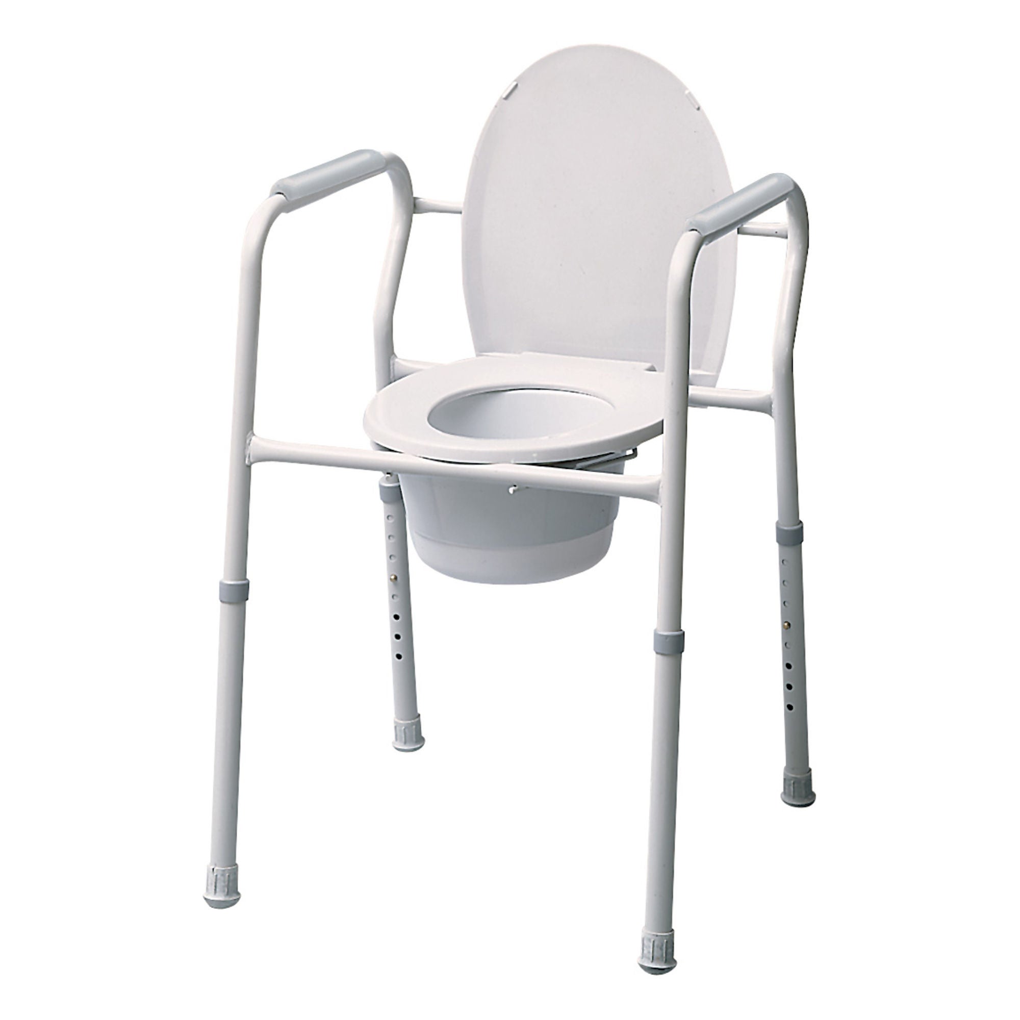 Graham-Field - 7103A-4 3-in-1 Commode Chair Graham-Field Fixed Arms Steel Frame Back Bar 14 Inch Seat Width 300 lbs. Weight Capacity