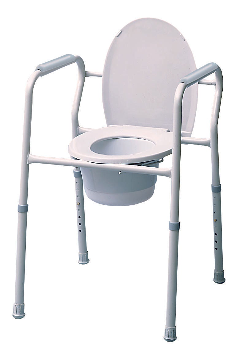 Graham-Field - 7103A-4 3-in-1 Commode Chair Graham-Field Fixed Arms Steel Frame Back Bar 14 Inch Seat Width 300 lbs. Weight Capacity