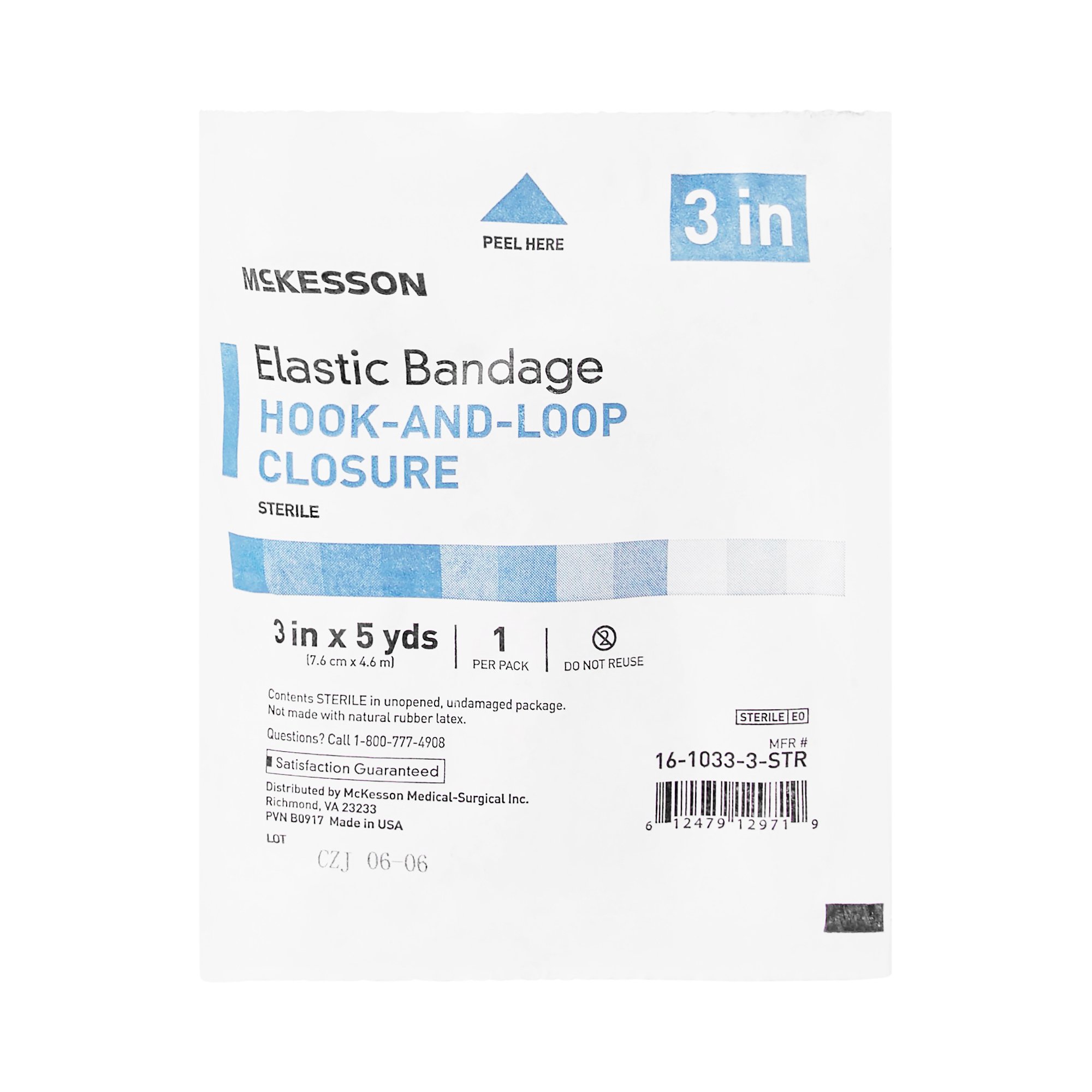 McKesson Brand 16-1033-3-STR - McKesson hook-and-loop closure Elastic Bandage, 3 Inch x 5 Yard - 1/Each, 36/Case