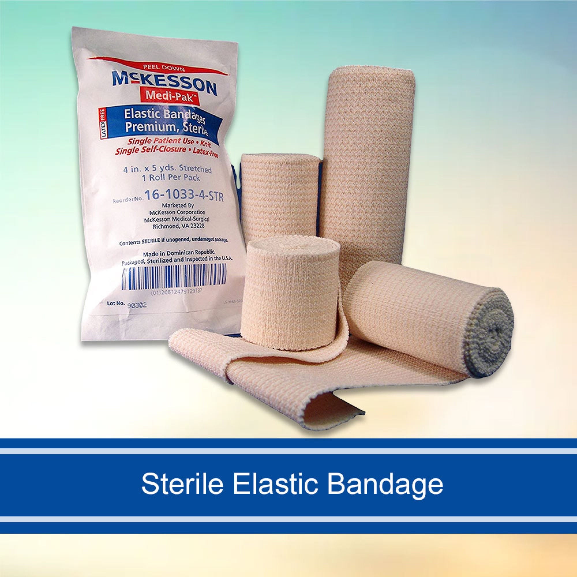 McKesson Brand - 16-1033-4-STR McKesson hook-and-loop closure Elastic Bandage