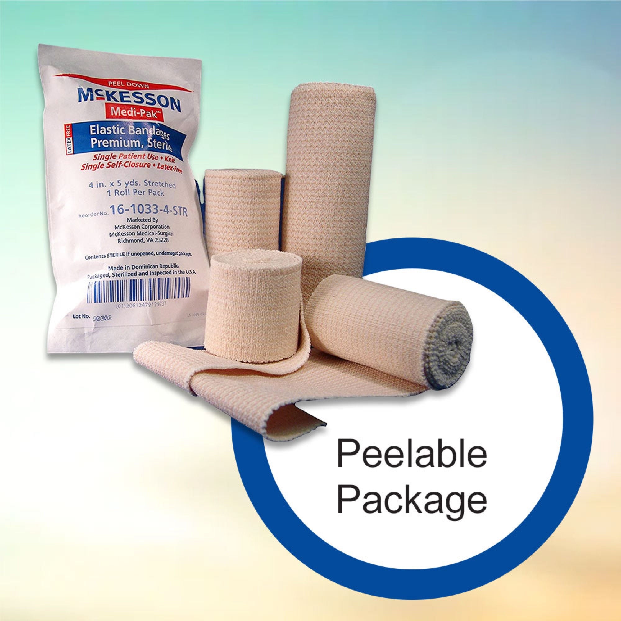 McKesson Brand - 16-1033-4-STR McKesson hook-and-loop closure Elastic Bandage