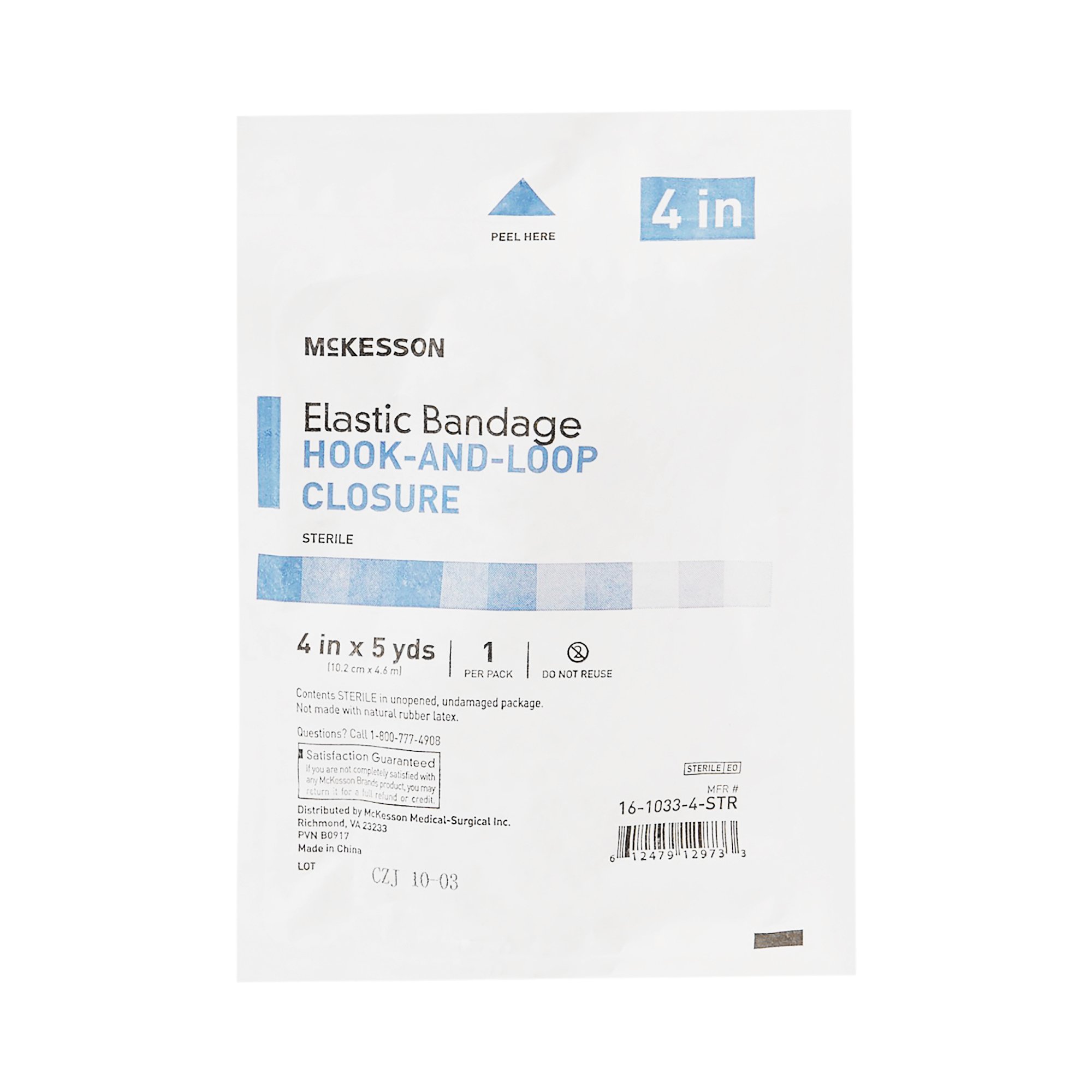 McKesson Brand - 16-1033-4-STR McKesson hook-and-loop closure Elastic Bandage