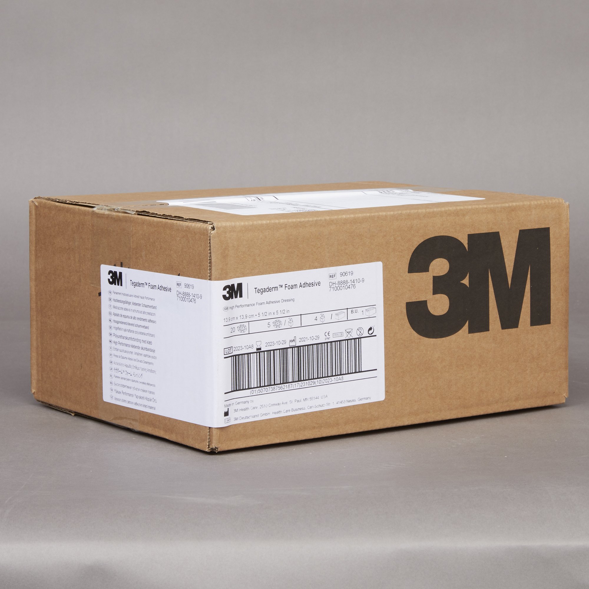 Solventum Corporation 90619 - 3M™ Tegaderm™ High Performance Adhesive w/ Border Foam Dressing, 13.9 x 13.9 cm - 1/Each, 5/Box, 20/Case