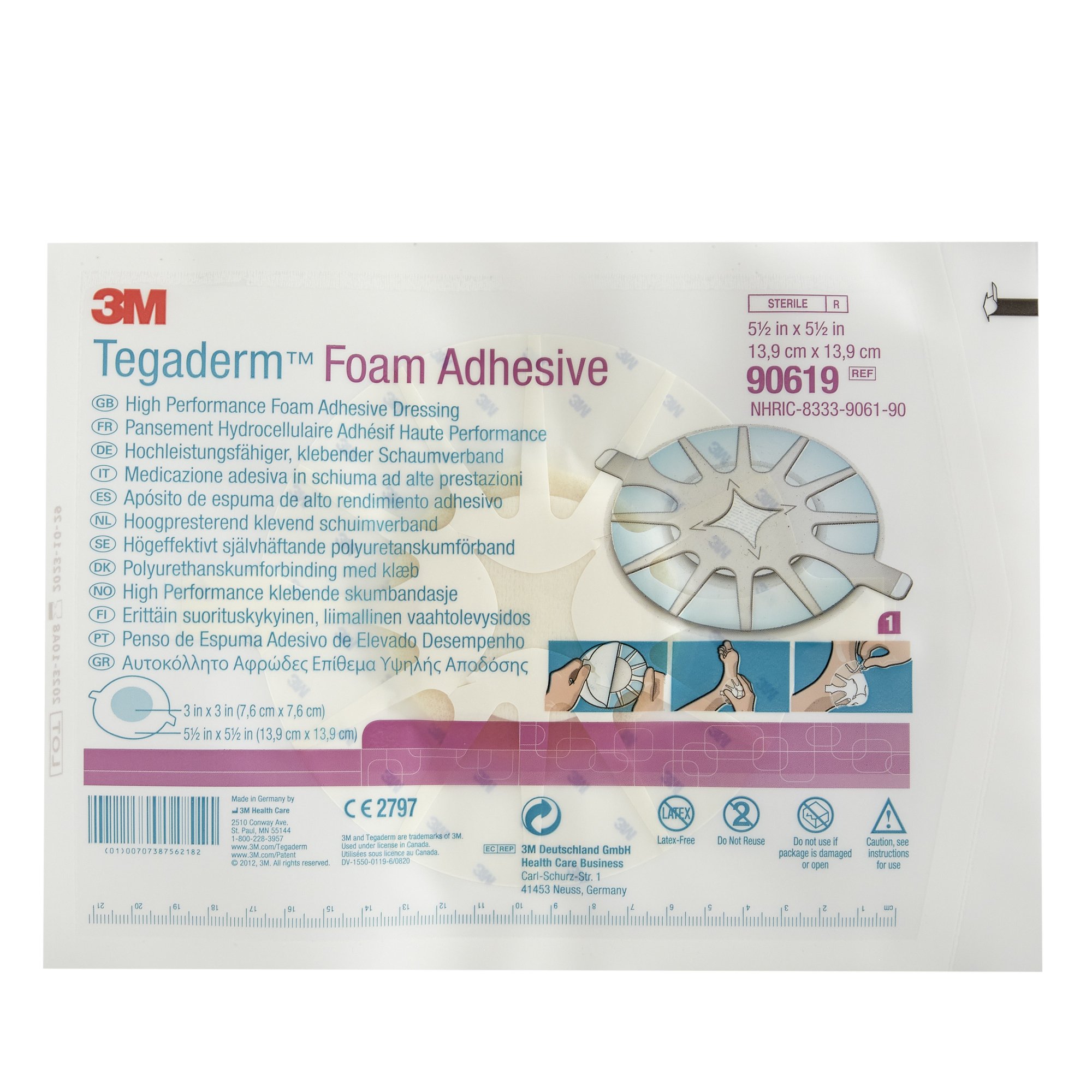 3M Tegaderm High Performance Foam Dressing 90619 by Solventum