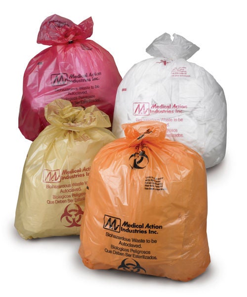 Medegen Medical Products LLC - 846 Autoclavable Biohazard Waste Bag Biohazard Symbol / Biohazardous Waste to be Autoclaved 13 to 16 gal. Red 25 X 35 Inch