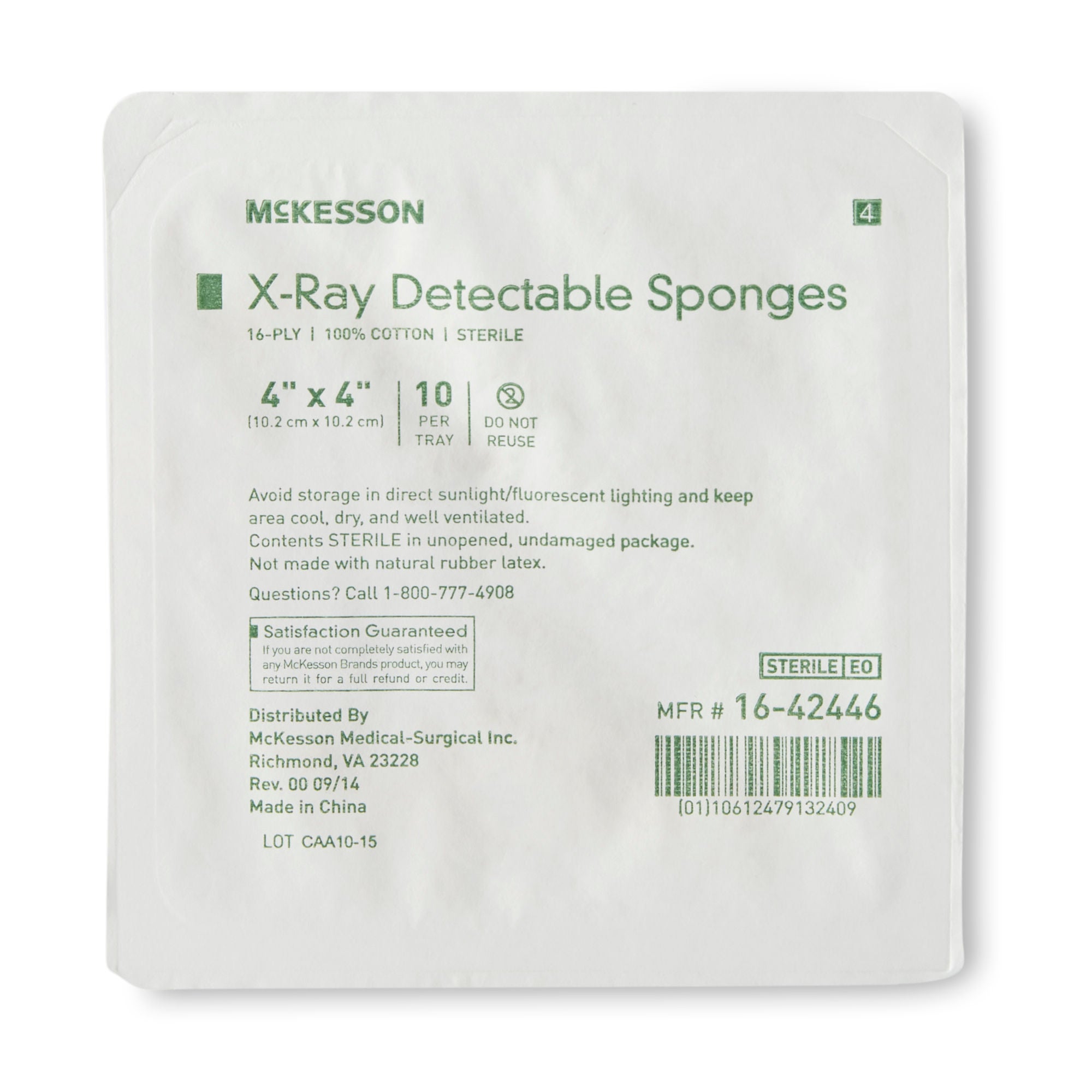 McKesson Brand - 16-42446 McKesson Sterile X-ray Detectable Gauze Sponge