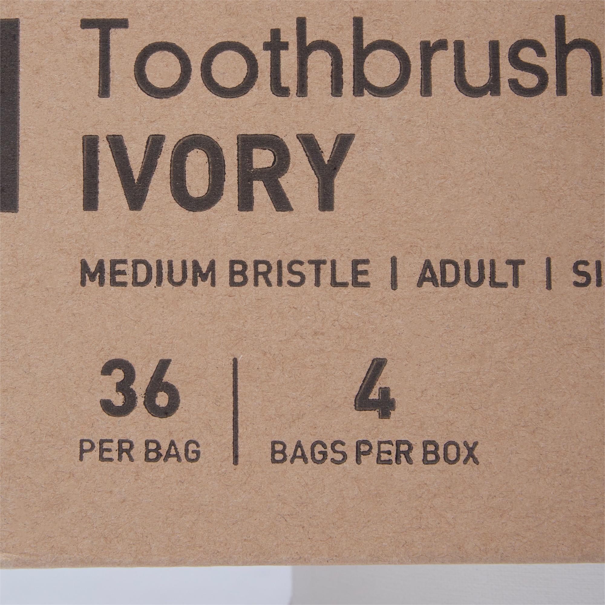 McKesson Brand 16-TB39 - McKesson Toothbrush, Ivory, Medium, Curved Handle - 1/Each, 144/Box, 1440/Case