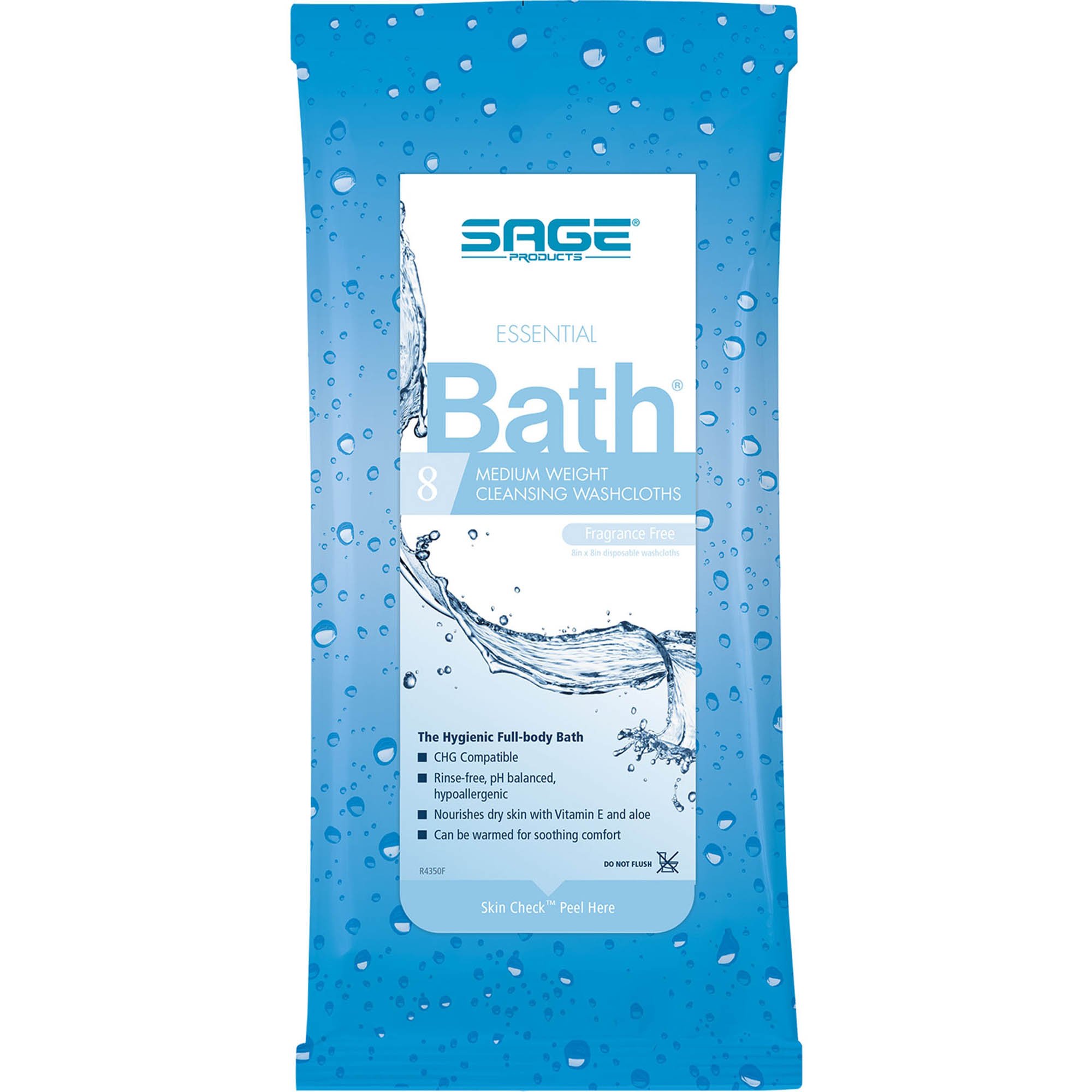 Sage Products - 7803 Essential Bath Rinse-Free Bath Wipes