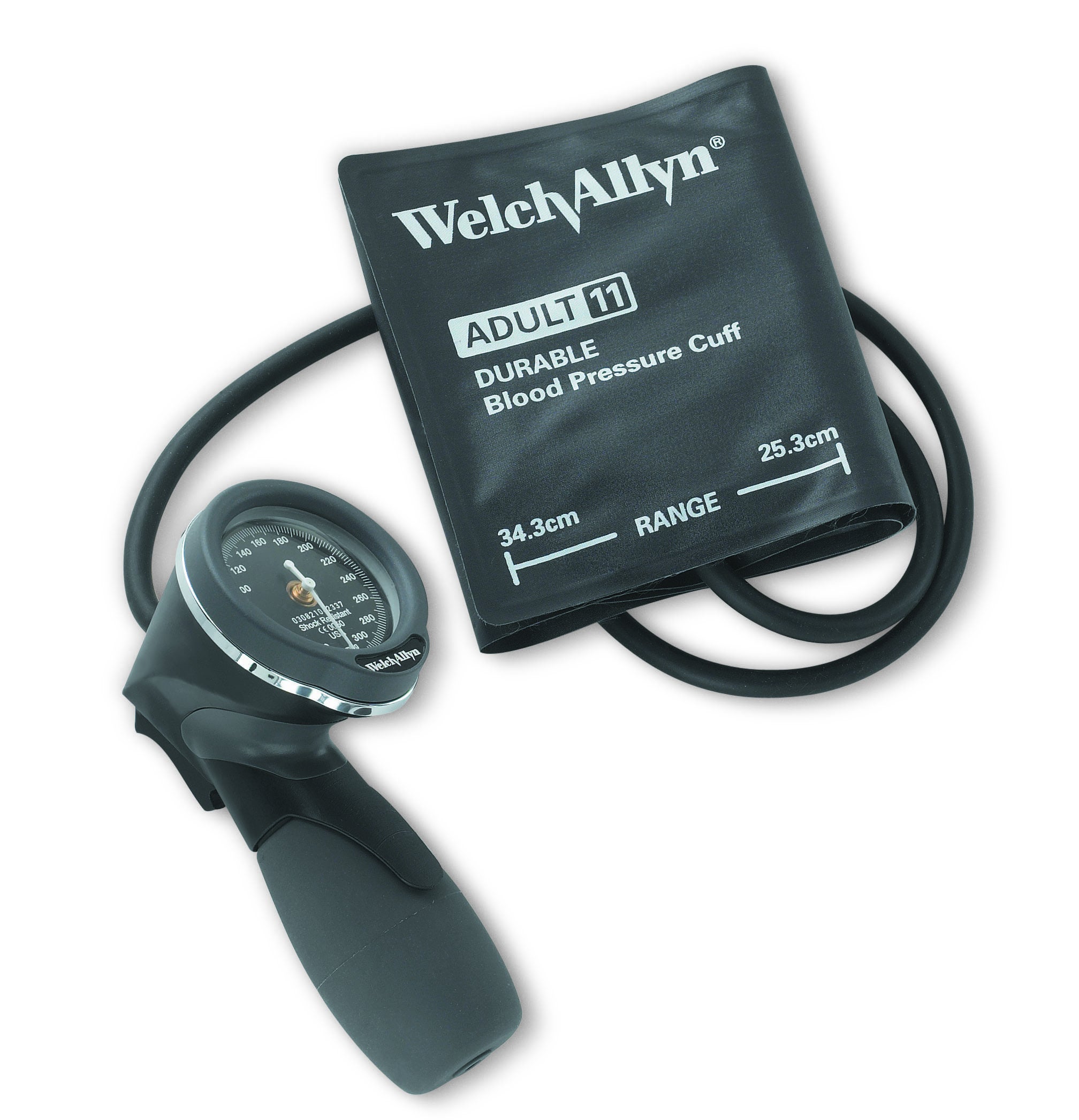 Welch Allyn - 5098-28CB Aneroid Sphygmomanometer Unit Ds66 Trigger Aneroid Gold Series Large Adult Cuff Arm Nylon Cuff 32 -43 cm Palm Aneroid