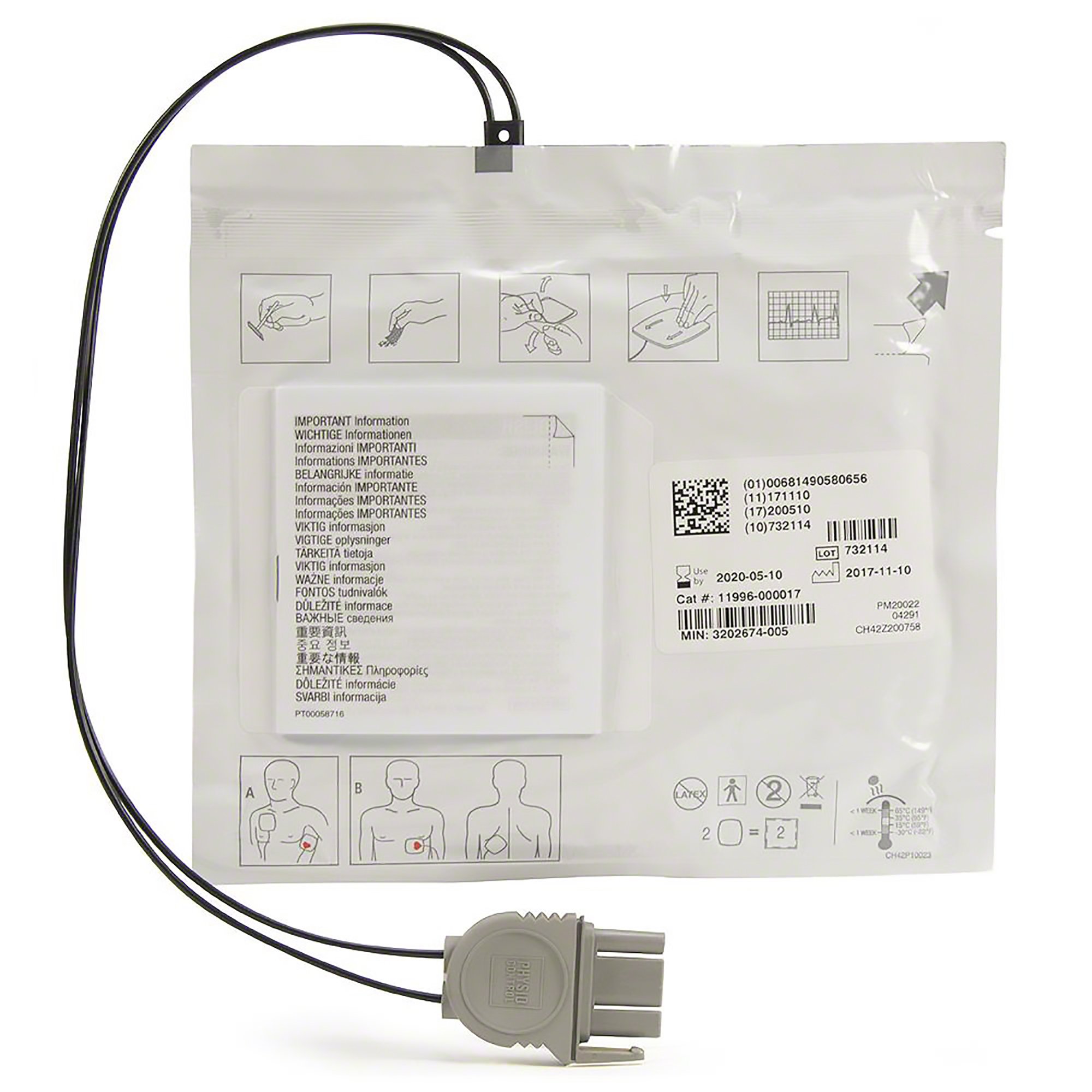 The Palm Tree Group - 11996-000017 Quik-Combo Defibrillation Electrode