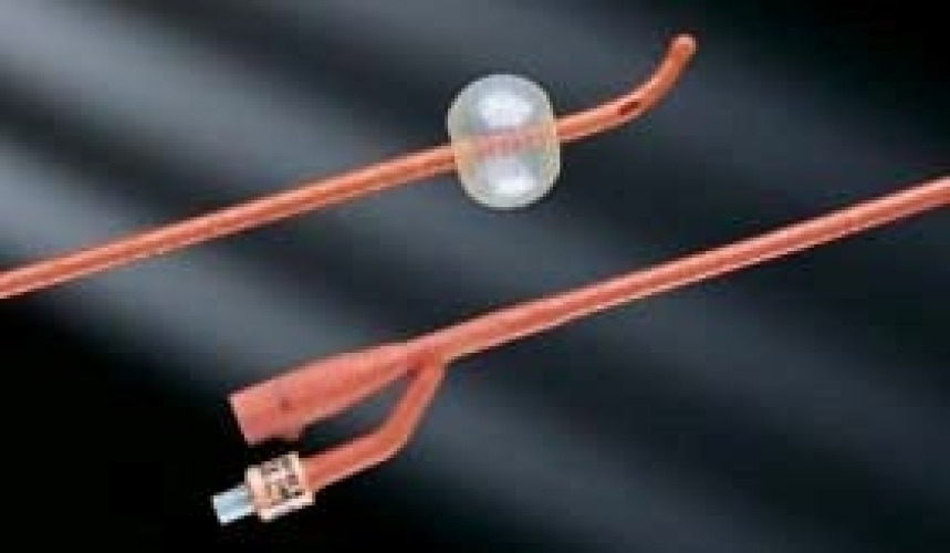 Bard - 0103SI22 Foley Catheter Bardex® I.C. 2-Way Coude Tip 30 cc Balloon 22 Fr. Red Rubber