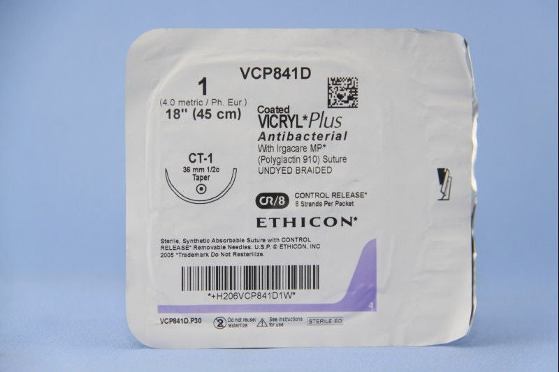 J & J Healthcare Systems - VCP841D Coated Vicryl™ Plus Suture with Needle