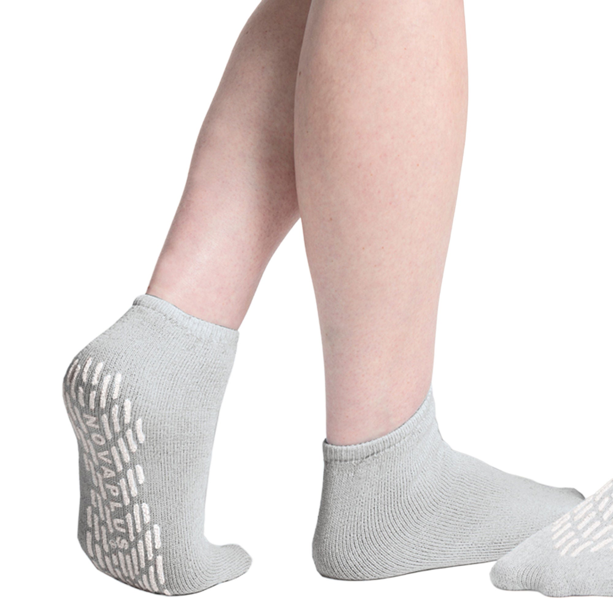 The Pillow Factory Division - V0106 Slipper Socks Novaplus Unisex Adult X-Large Double Tread Single Patient Use Gray