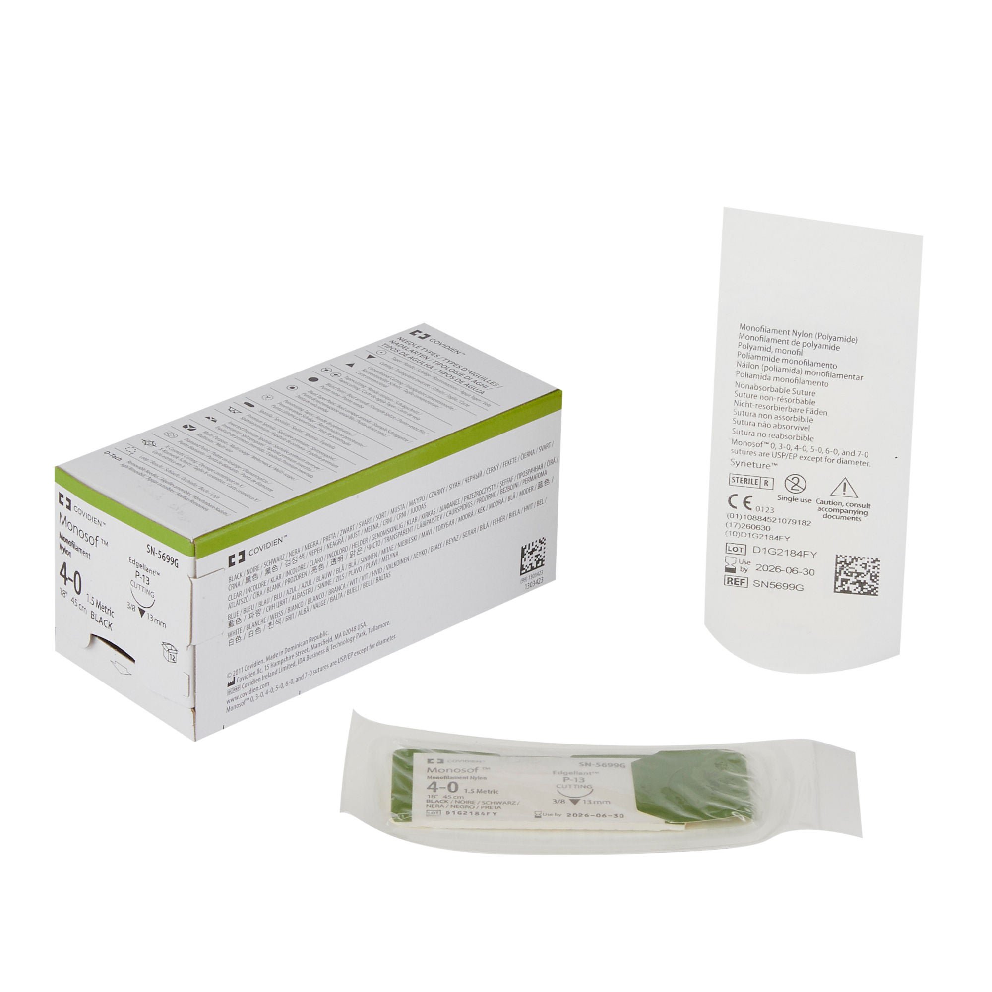 Covidien - SN-5699G Monosof™ Dermalon™ Suture with Needle