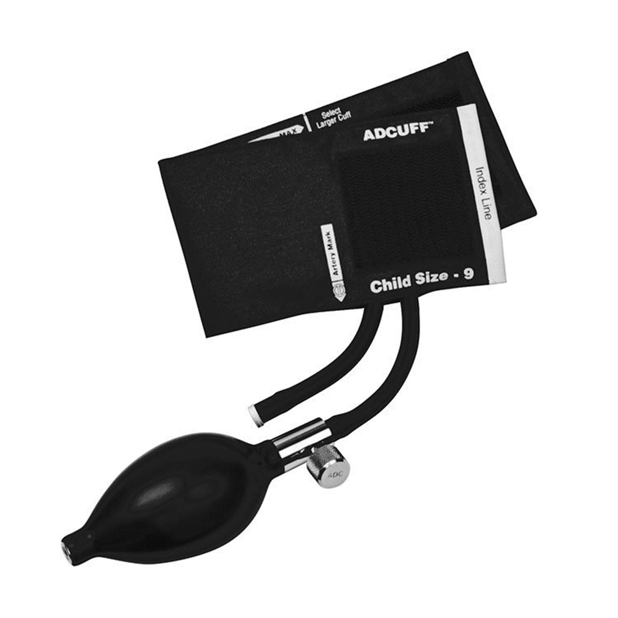 American Diagnostic Corp - 865-9CBK Reusable Blood Pressure Cuff and Bulb Adcuff™ 13 to 19.5 cm Arm Nylon Cuff Child Cuff