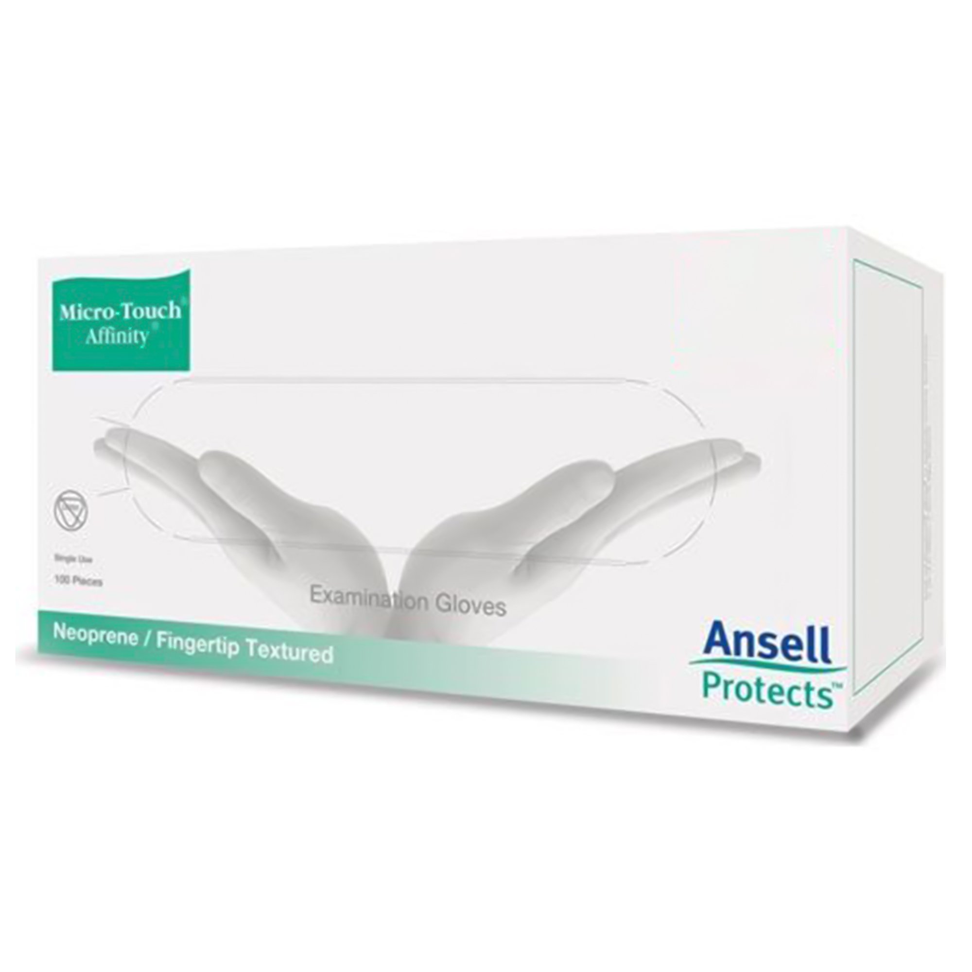 Ansell 3772 - Micro-Touch® Affinity® Polychloroprene Exam Glove, Medium, Green - 1/Box, 10/Case