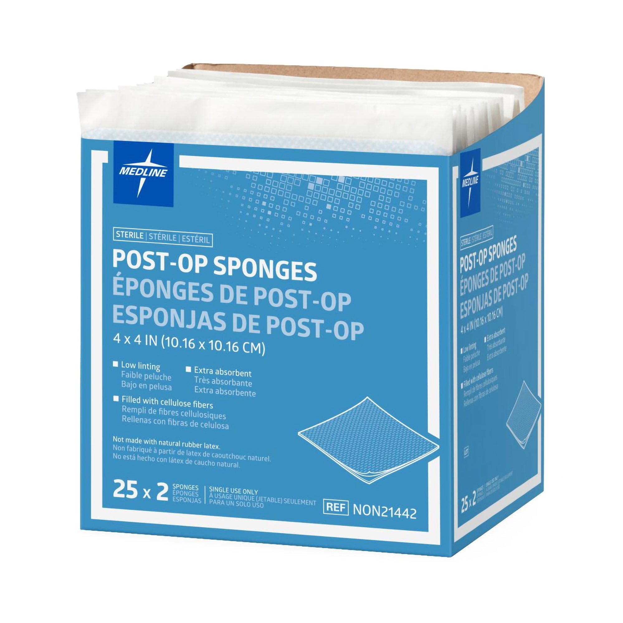 Medline NON21442 - Avant Gauze® Sterile Nonwoven Sponge, 4 x 4 Inch, 4-Ply - 1/Pack, 25/Box, 600/Case