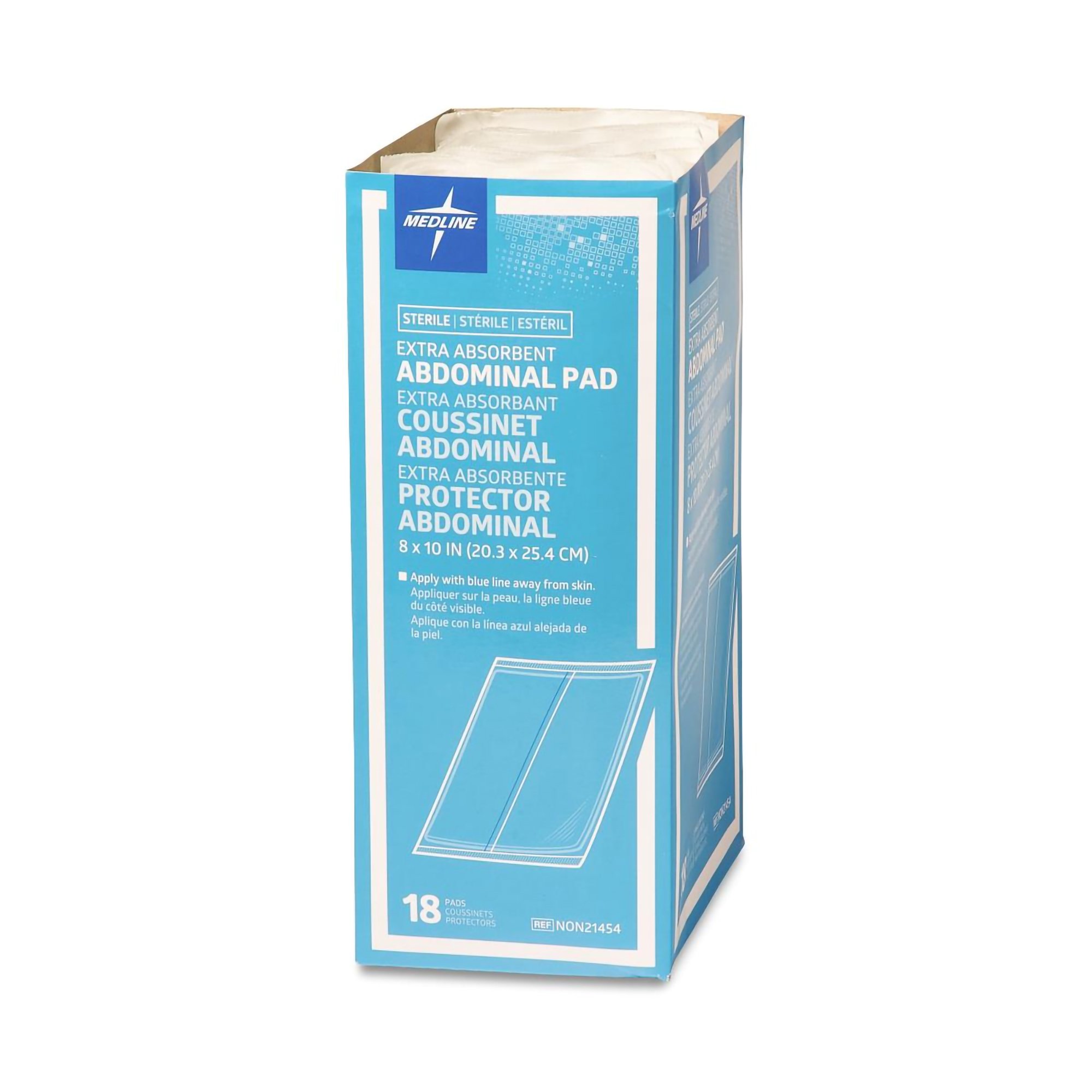 Medline NON21454 - Medline Sterile Abdominal Pad, 8 x 10 Inch - 1/Each, 18/Box, 360/Case