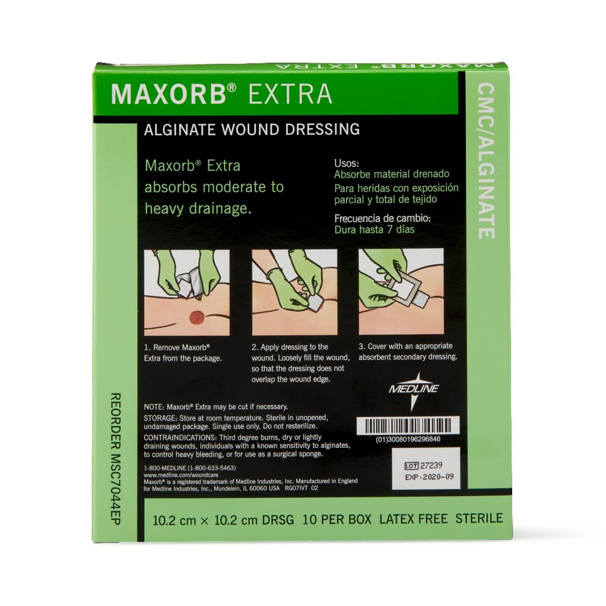 Medline - MSC7044EP Maxorb® Extra Calcium Alginate Dressing