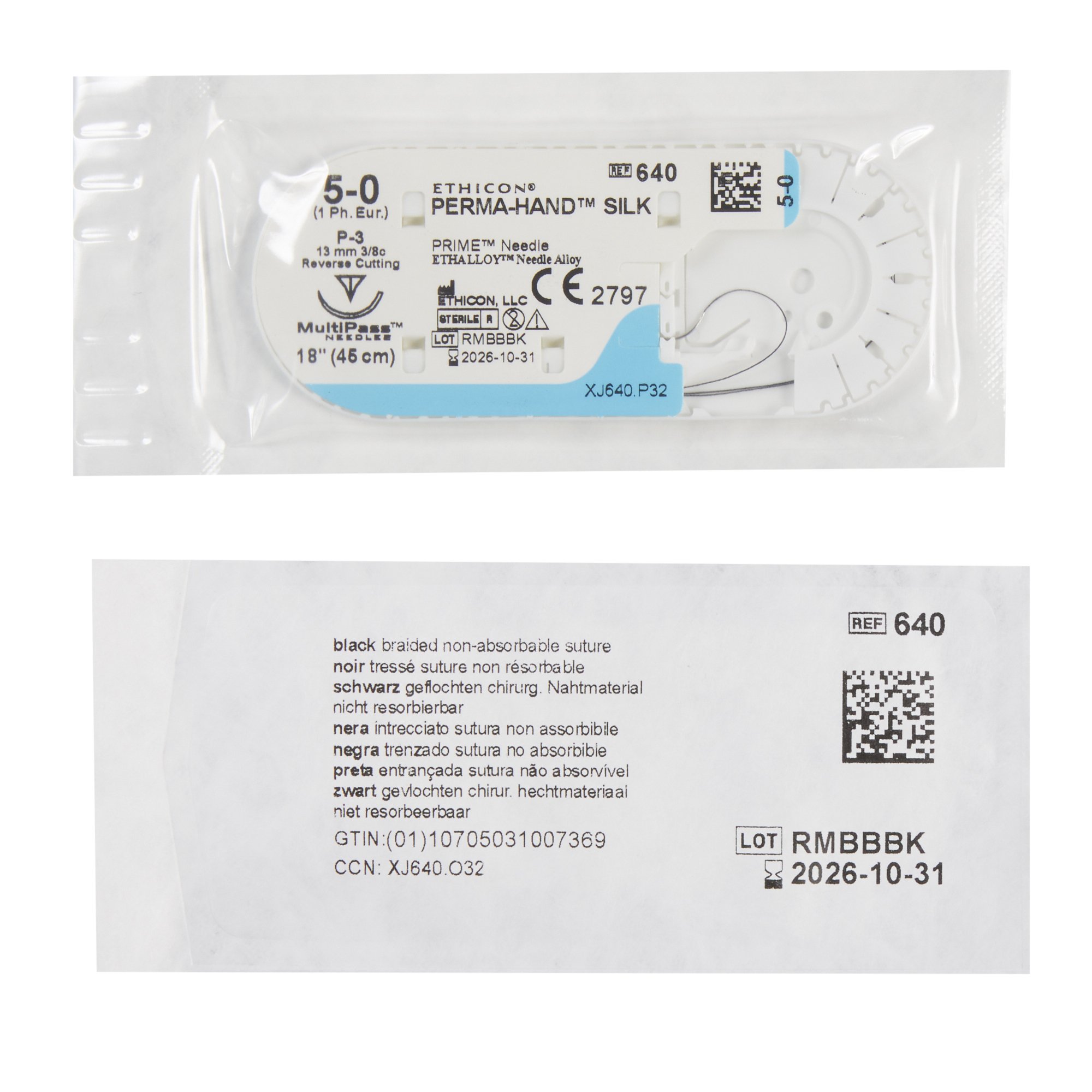 J & J Healthcare Systems 640G - Perma-Hand™ Suture with Needle - 1/Box