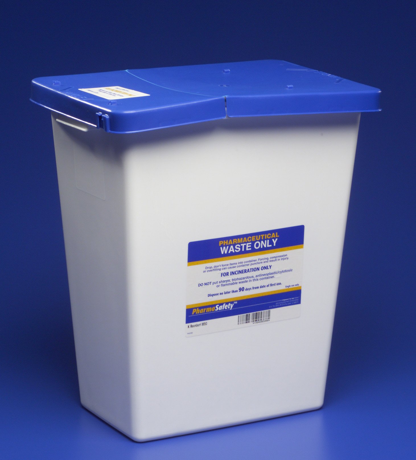 Cardinal 8860- - PharmaSafety™ Pharmaceutical Waste Container, 12 Gallon, 18¾ x 12¾ x 18¼ Inch - 1/Each, 10/Case