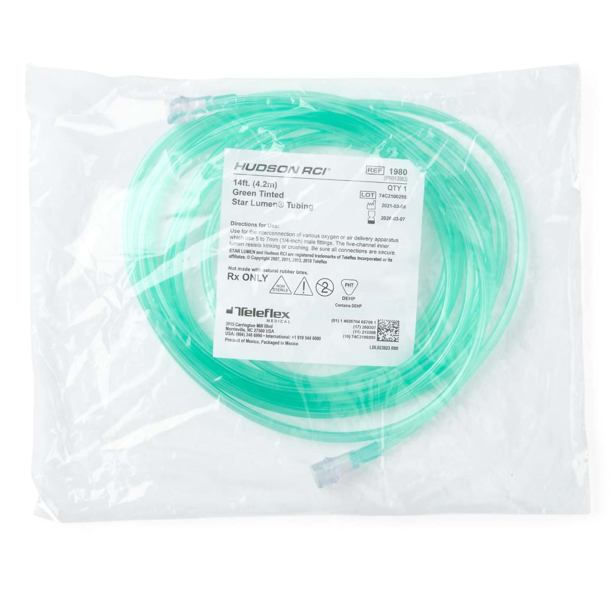 Medline HUD1980 - Star Lumen Oxygen Tubing - 1/Each, 50/Case