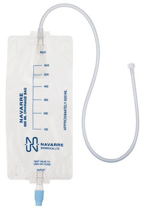 Bard Peripheral Vascular NDB600 - Navarre® Gravity Drainage Bag - 1/Each, 10/Case