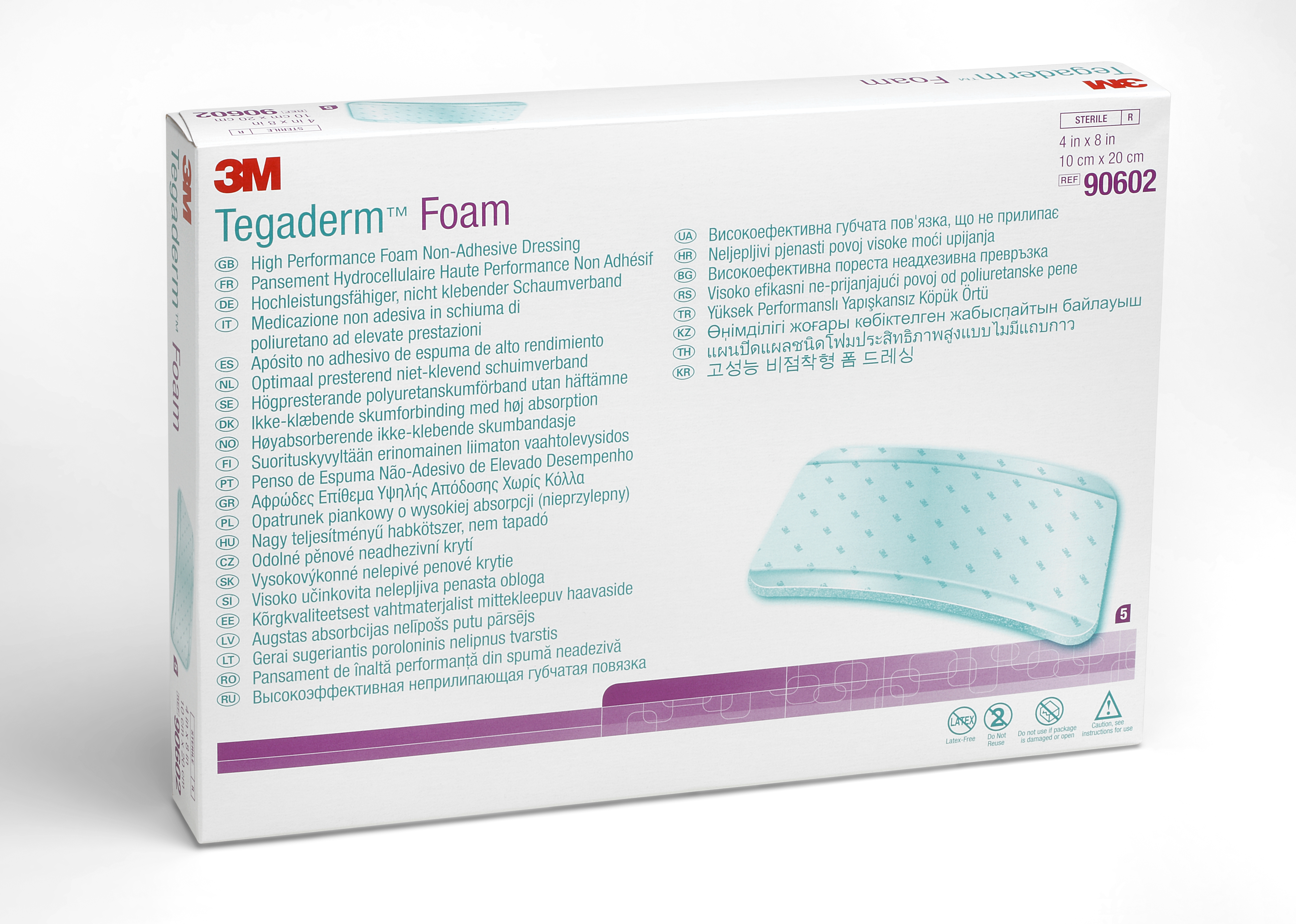 Solventum Corporation - 90602 3M™ Tegaderm™ High Performance Nonadhesive w/o Border Foam Dressing