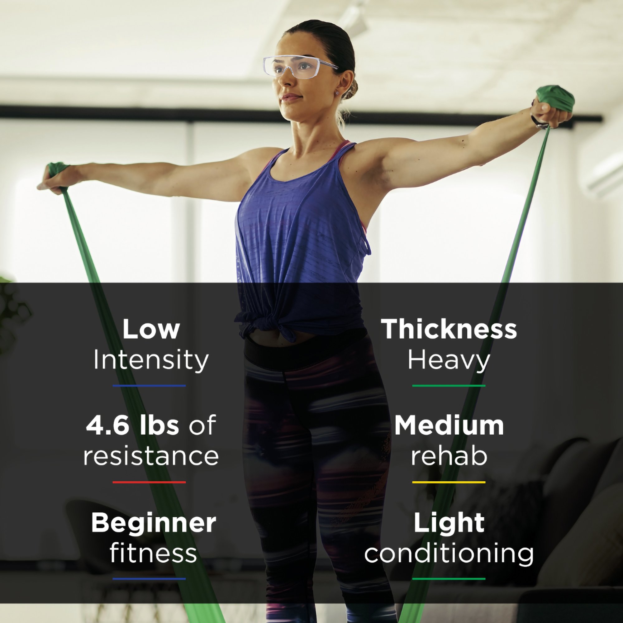 Performance Health 81234764 - TheraBand® Exercise Resistance Band, Green, 4 Inch x 25 Yard, Heavy Resistance - 1/Each