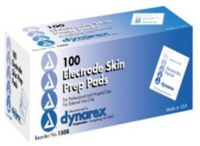 Dynarex - 1508 Electrode Skin Prep Pad Dynarex® 70% Strength Isopropyl Alcohol Individual Packet NonSterile